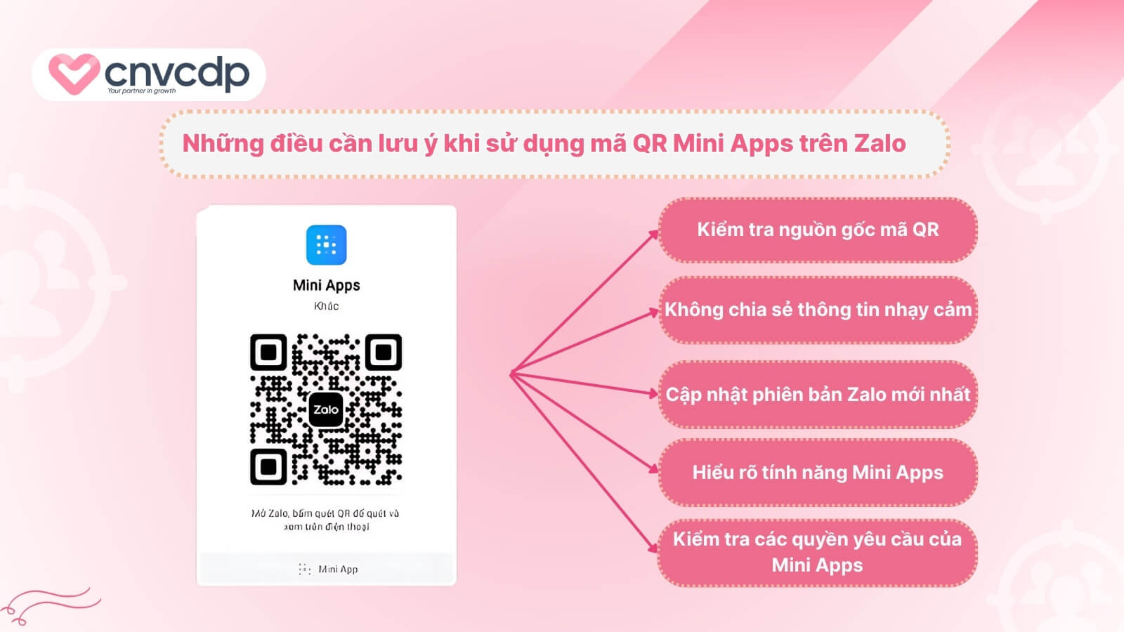 Hướng dẫn cách tạo mã QR Mini Apps trên Zalo ĐƠN GIẢN, nhanh chóng 7 Mot so diem can luu y khi sua dung ma QR Mini Apps