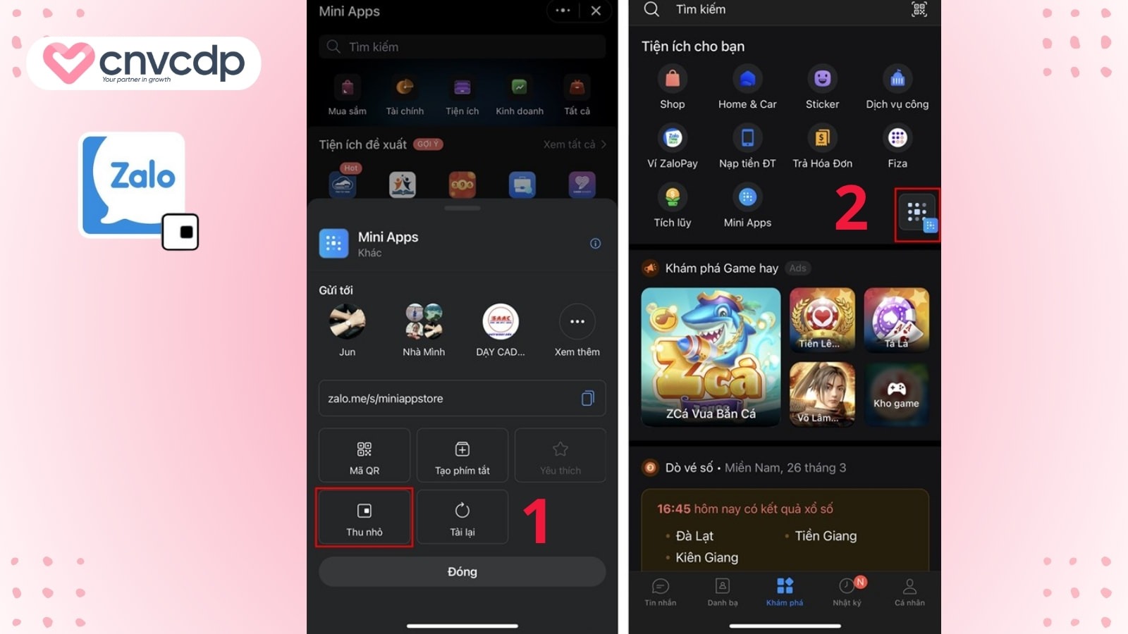 Mẹo thu nhỏ Mini Apps trên Zalo ĐƠN GIẢN và nhanh chóng 5 cach thu nho zalo mini apps