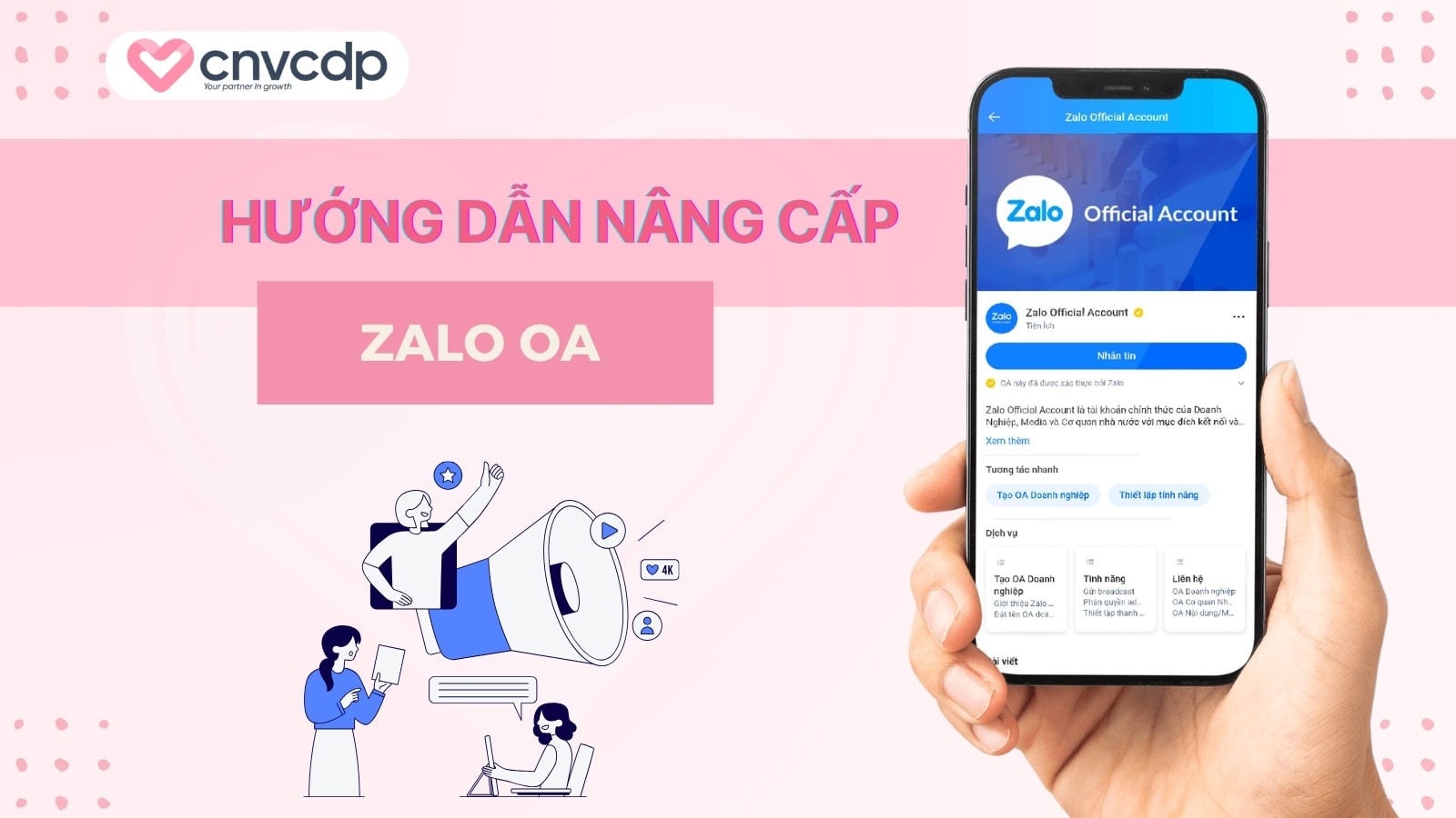 Hướng dẫn chi tiết cách nâng cấp tài khoản Zalo OA siêu đơn giản 2 canh nang cap tai khoan Zalo OA don gian