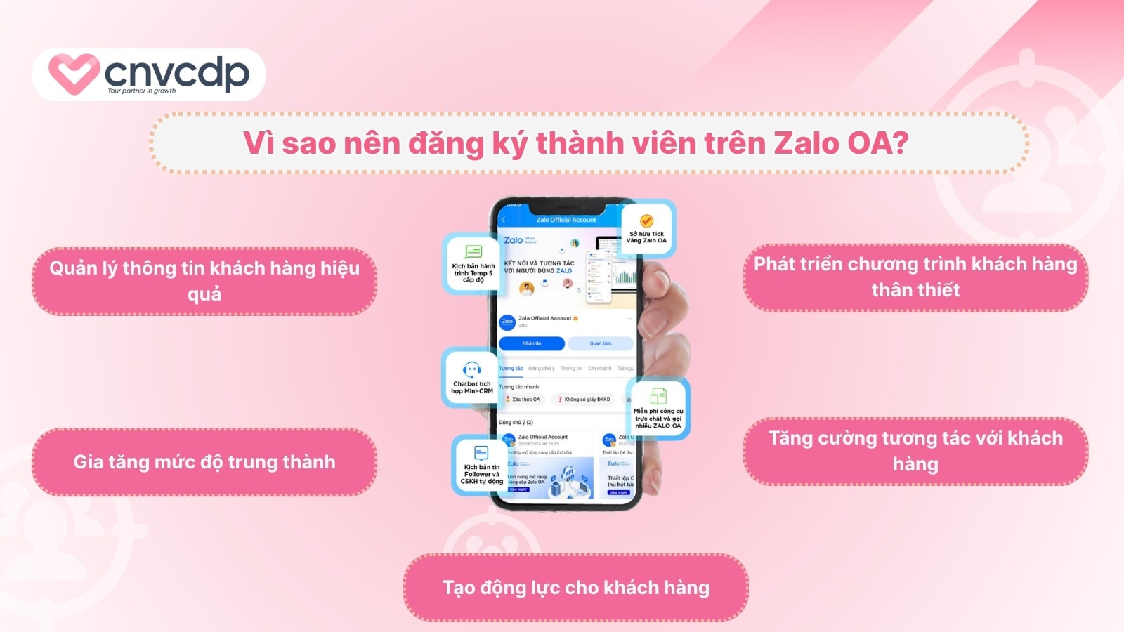 Hướng dẫn thiết lập đăng ký thành viên trên Zalo OA đơn giản 3 loi ich khi dang ky thanh vien tren nen tang Zalo OA