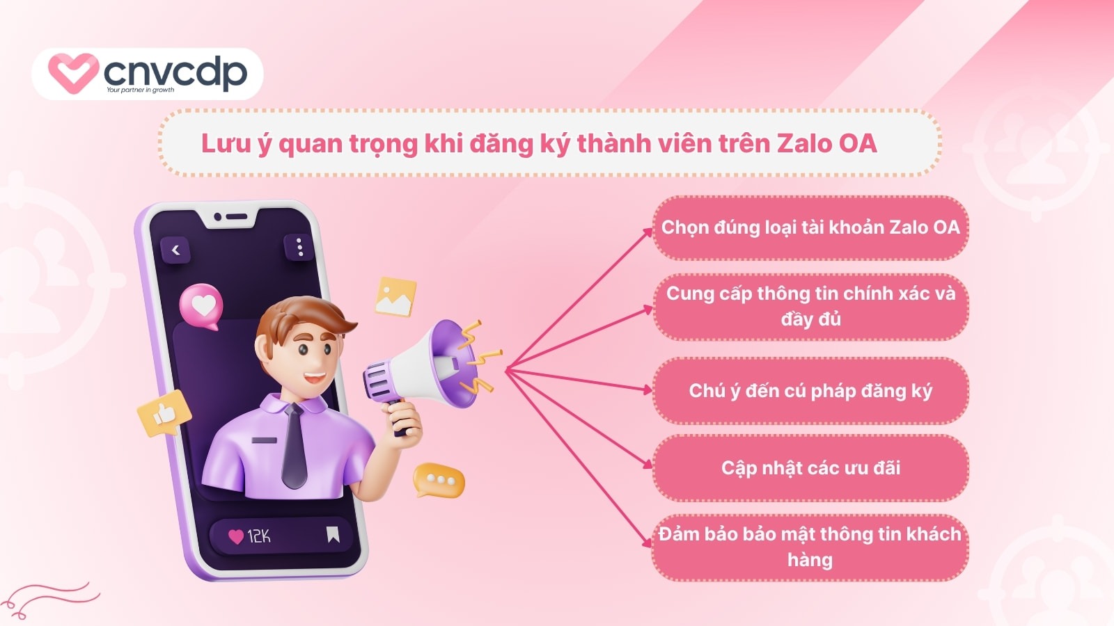 Hướng dẫn thiết lập đăng ký thành viên trên Zalo OA đơn giản 9 mot so dieu can chu y khi dang ky thanh vien tren Zalo OA