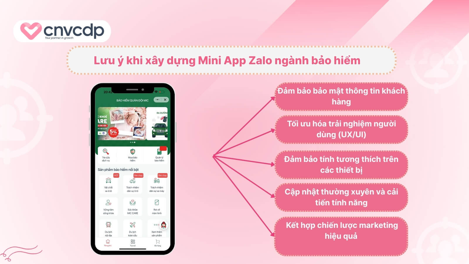 Zalo Mini App ngành bảo hiểm: Giải pháp số hóa cho doanh nghiệp 11 nhung dieu ban can chu y khi xay dung Zalo Mini App nganh bao hiem