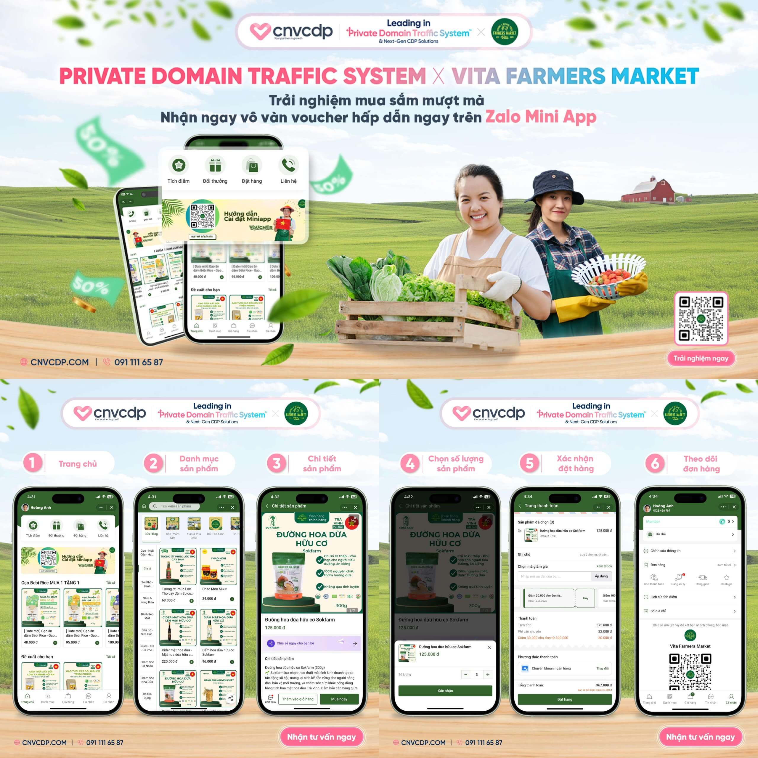 Vita Farmers Market x Private Domain Traffic System: Trải nghiệm mua sắm tiện lợi trên Zalo Mini App 3 Vita Farmers Market x Private Domain Traffic System trên Zalo Mini App