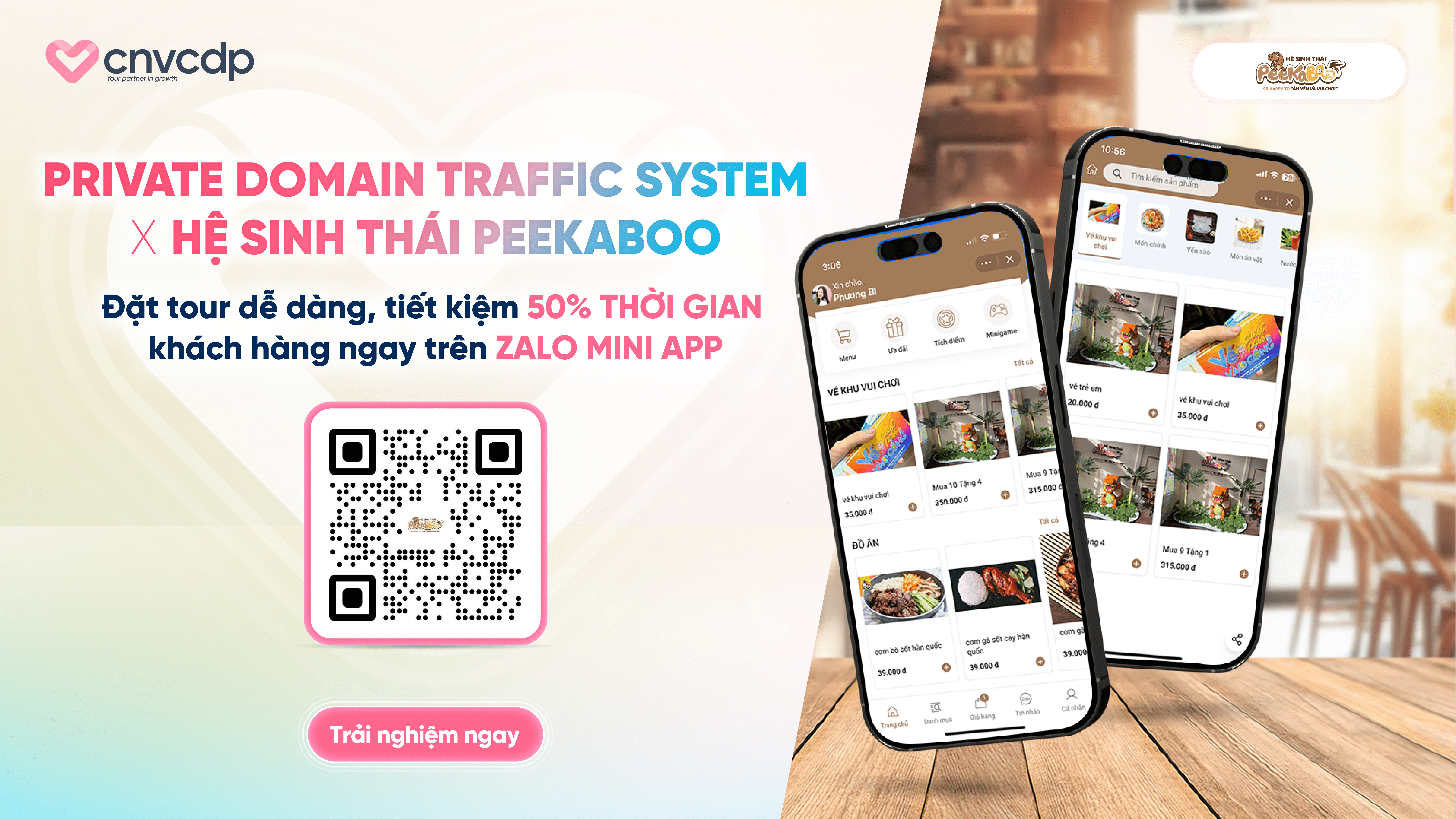 Hệ sinh thái Peekaboo x Private Domain Traffic System - Trải nghiệm mua sắm và chơi mini game trúng quà hấp dẫn trên Zalo Mini App 2 He sinh thai Peekaboo x Private Domain Traffic System