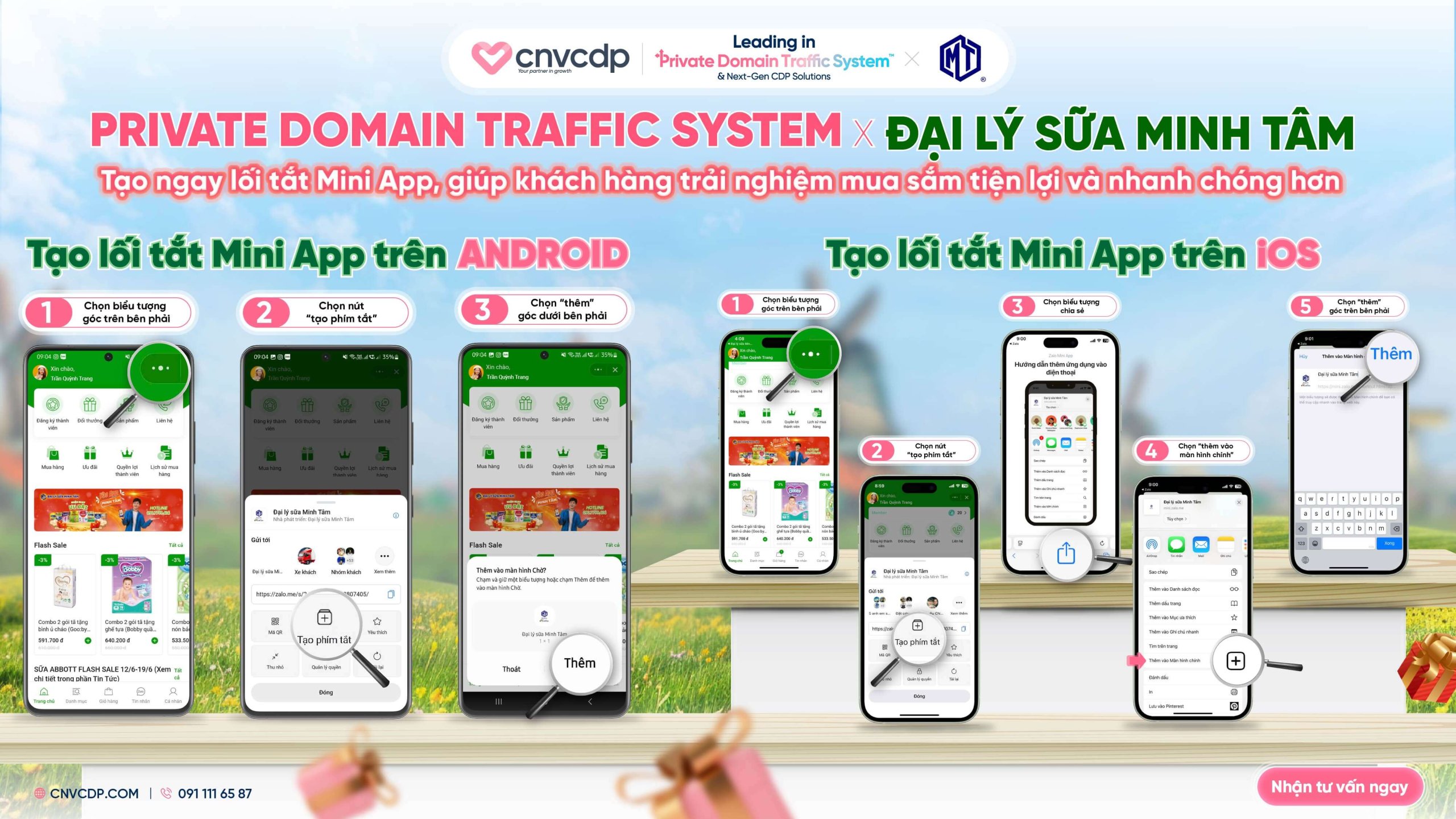 Đại Lý sữa Minh Tâm x Private Domain Traffic System - Tạo ngay lối tắt Mini App trên màn hình điện thoại, nâng tầm trải nghiệm mua sắm tiện lợi 6 Zalo Mini App Dai Ly sua Minh Tam x Private Domain Traffic System
