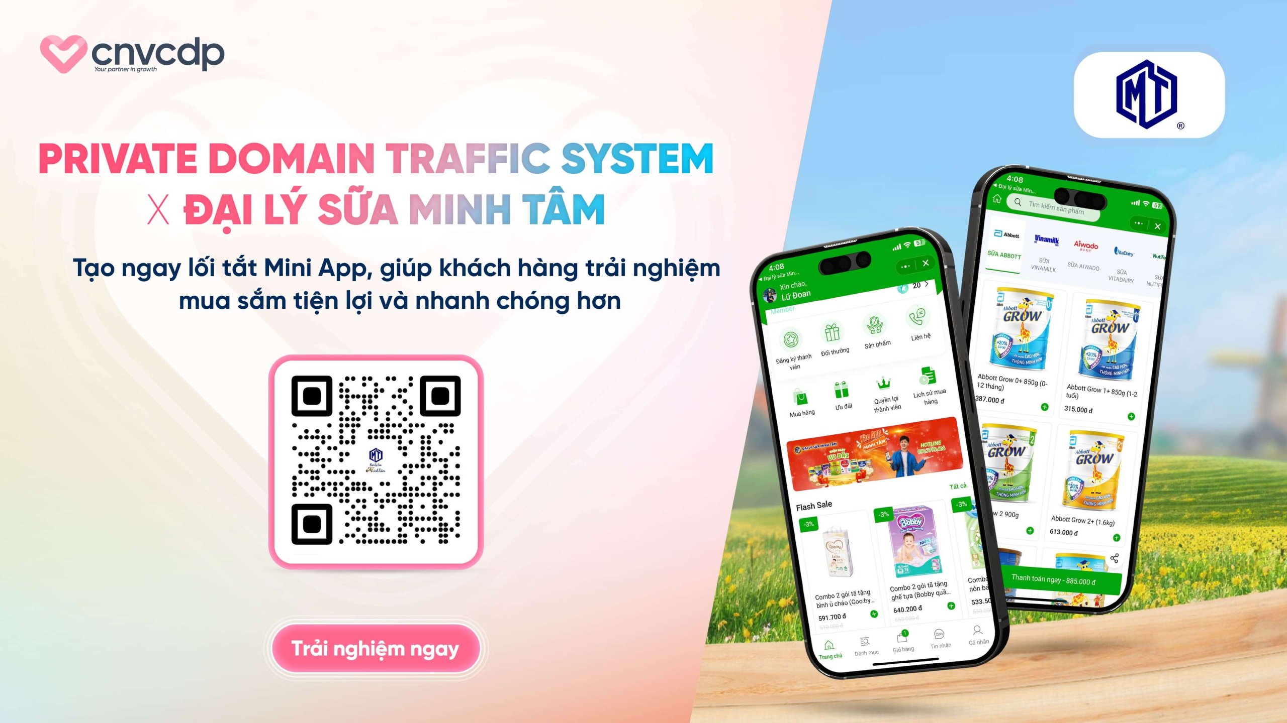 Đại Lý sữa Minh Tâm x Private Domain Traffic System - Tạo ngay lối tắt Mini App trên màn hình điện thoại, nâng tầm trải nghiệm mua sắm tiện lợi 2 Dai Ly sua Minh Tam x Private Domain Traffic System