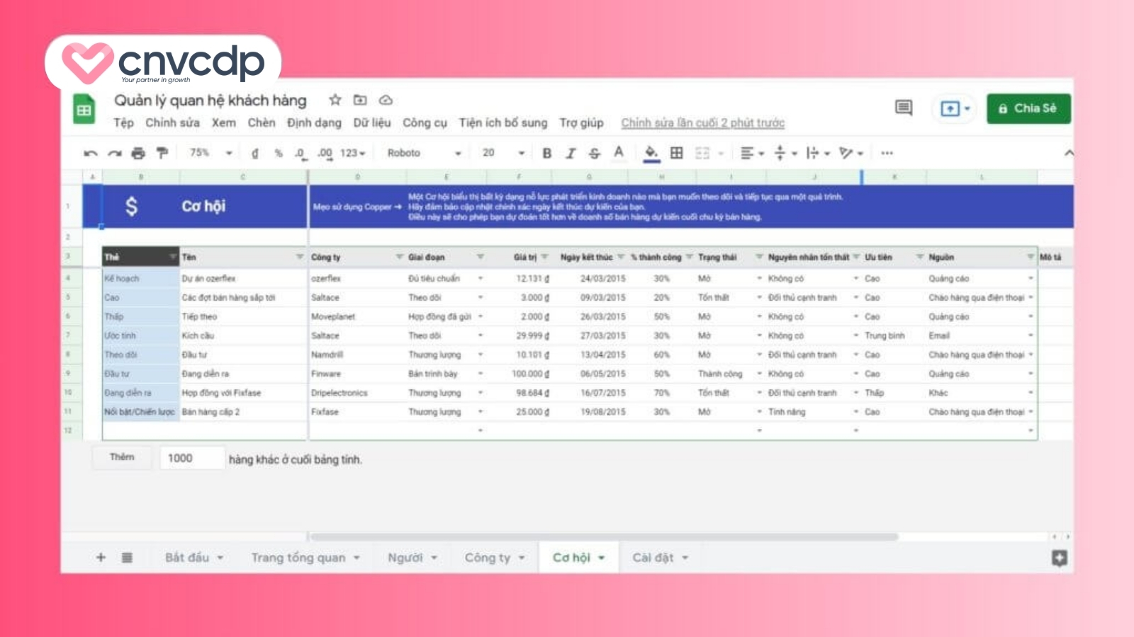 phần mềm crm quản lý khách hàng miễn phí sheet crm Phần mềm CRM quản lý khách hàng miễn phí Sheet CRM