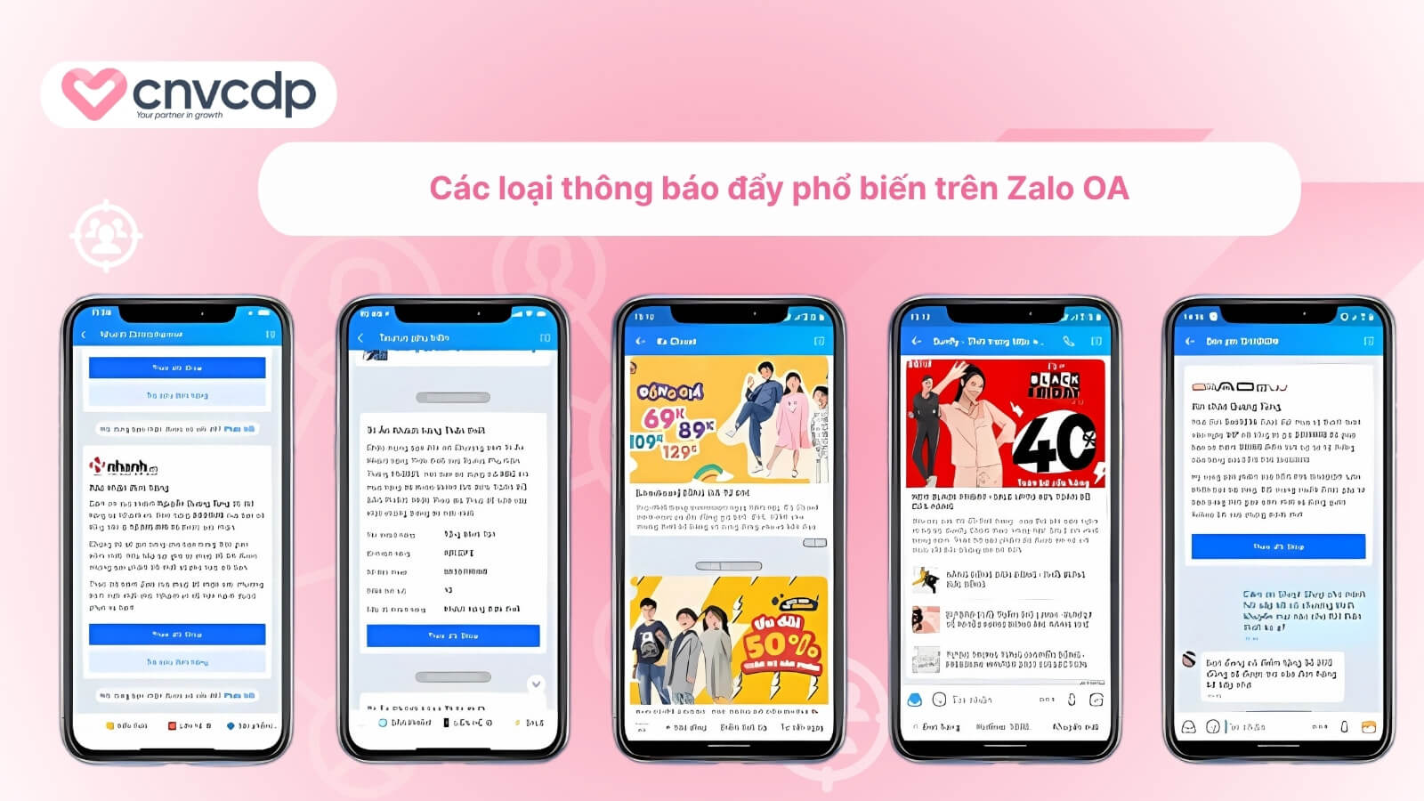 Gửi thông báo đẩy trên Zalo OA: Giải pháp tiếp cận khách hàng hiệu quả 5 nhung loai thong bao day tren zalo pho bien