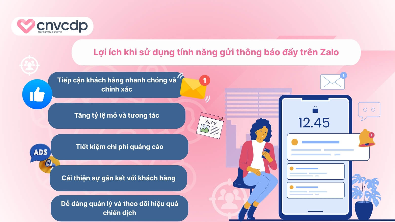 Gửi thông báo đẩy trên Zalo OA: Giải pháp tiếp cận khách hàng hiệu quả 4 vi sao nen su dung tinh nang gui thong bao day