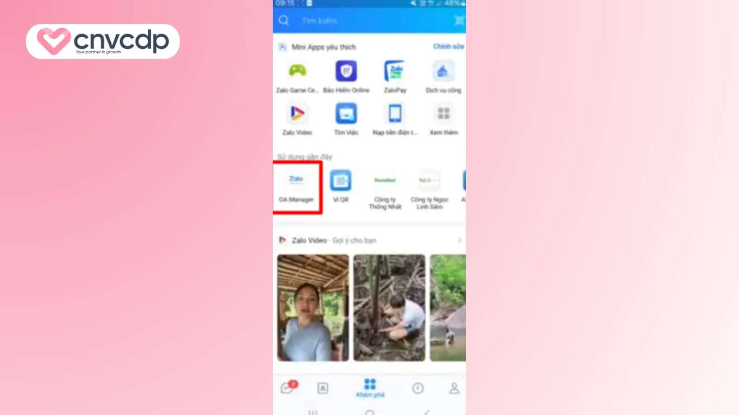 Cách đăng nhập Zalo OA trên máy tính, điện thoại ĐƠN GIẢN 7 Dang nhap tren Zalo OA tren dien thoai buoc 2