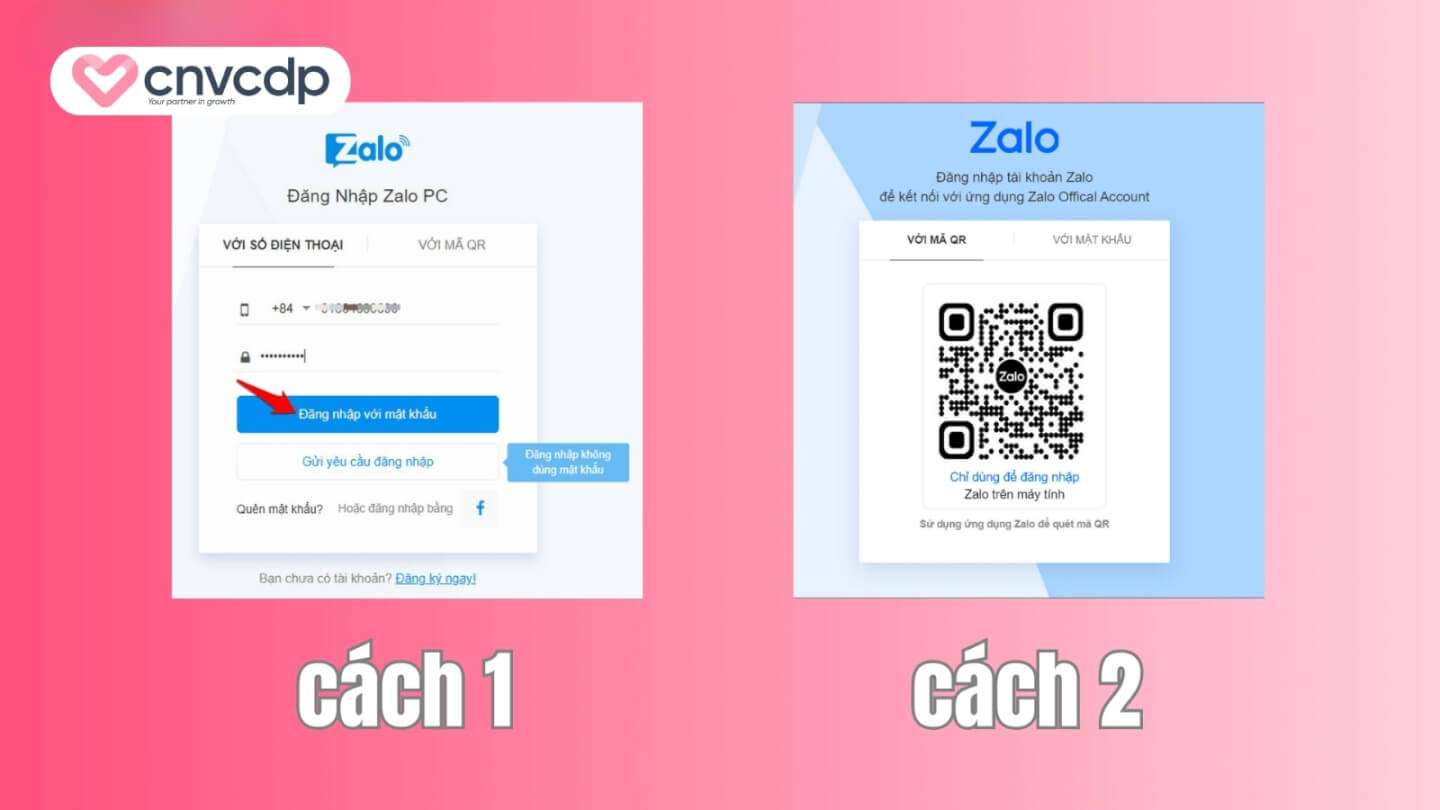 Cách đăng nhập Zalo OA trên máy tính, điện thoại ĐƠN GIẢN 4 Dang nhap tren Zalo OA tren may tinh buoc 2