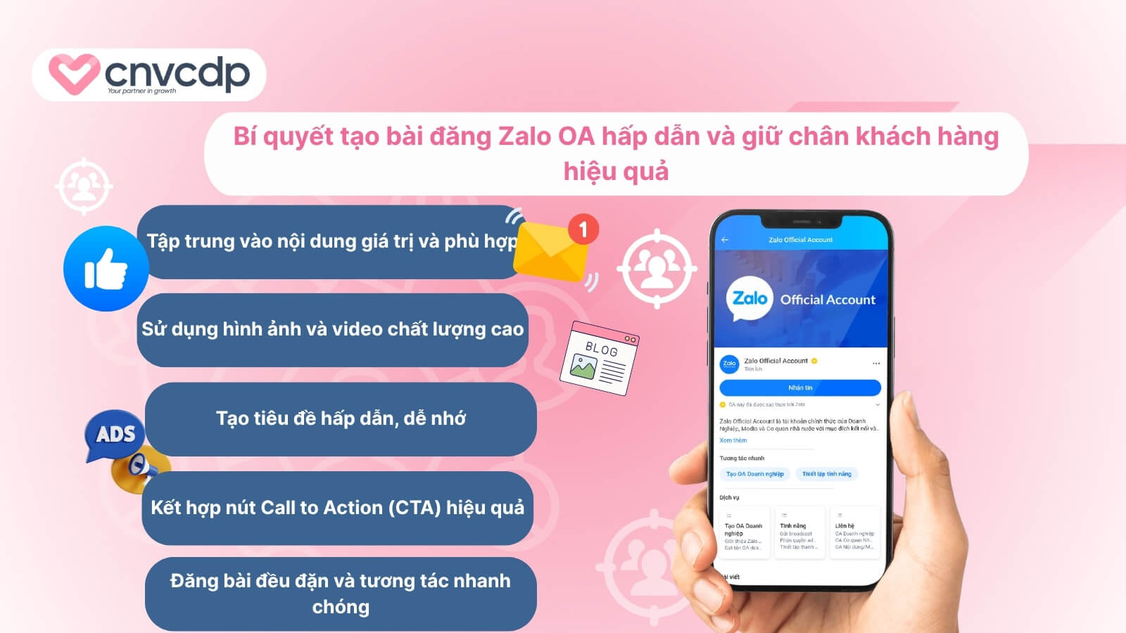 Hướng dẫn cách đăng bài trên Zalo OA HIỆU QUẢ, đúng chuẩn 2025 11 Meo dang bai tren Zalo OA thu hut khach hang