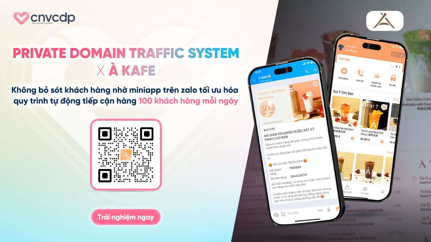 Case Study À Kàfe & CNV CDP: + 100 KH mới trong 1 tuần - Marketing Tips cho quán cafe mới. 3 À Kàfe & CNV CDP: + 100 KH mới trong 1 tuần - Marketing Tips cho quán cafe mới
