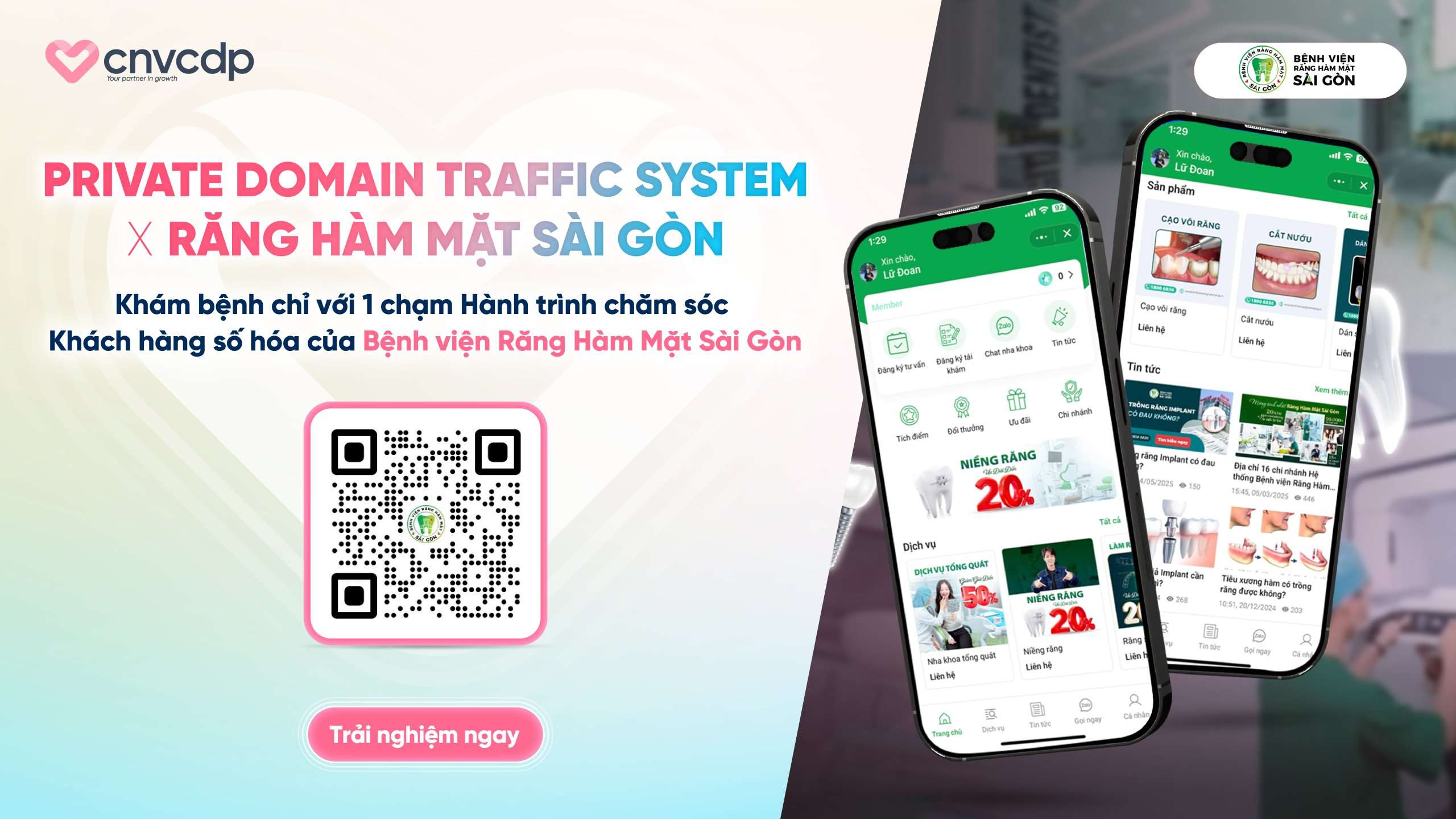 Răng Hàm Mặt Sài Gòn: Không bao giờ phải chờ đợi nhờ Zalo Mini App và CDP.