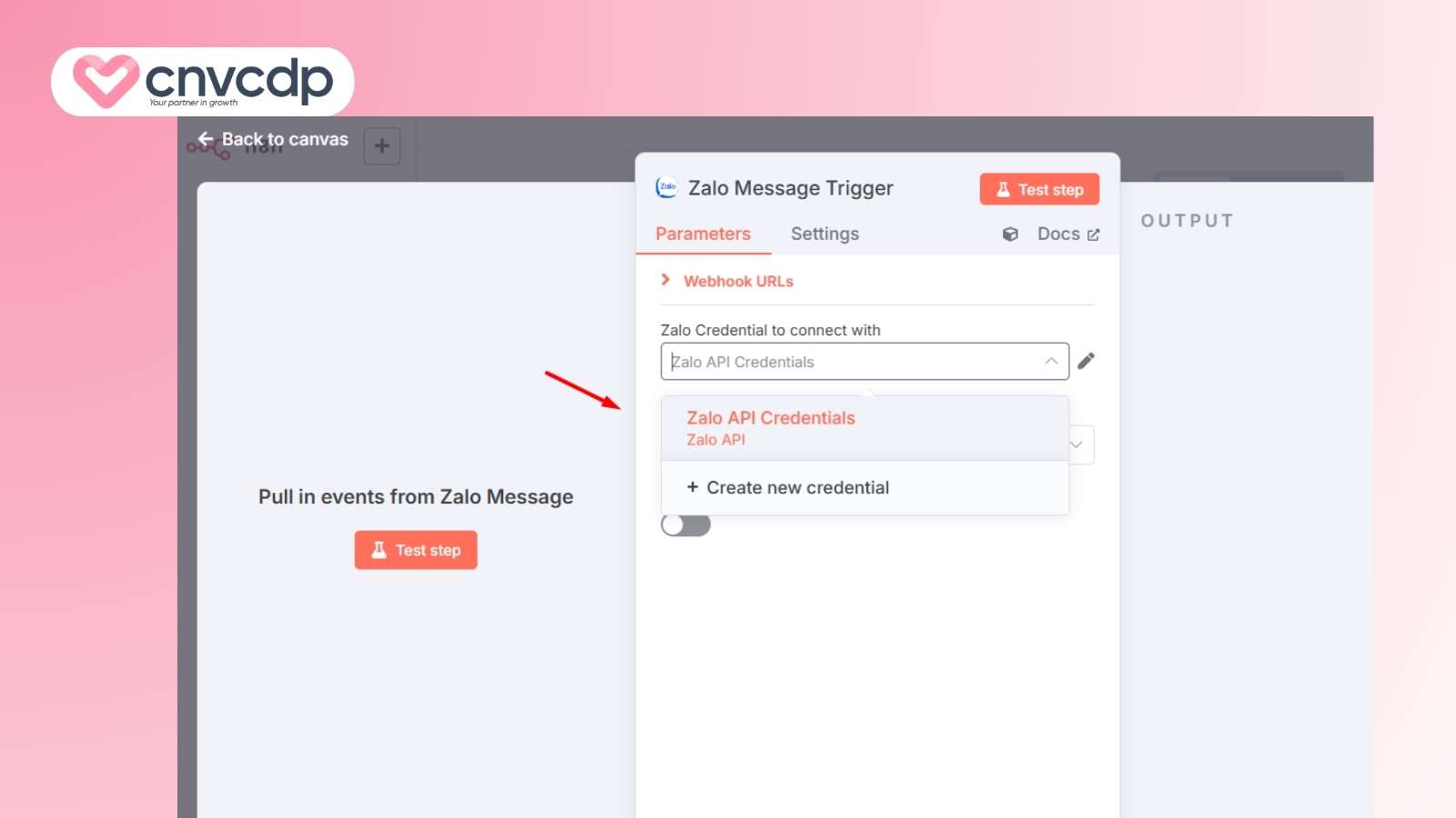 Hướng dẫn chi tiết cách tạo chatbot zalo với n8n hiệu quả 2025 8 Them Trigger Message
