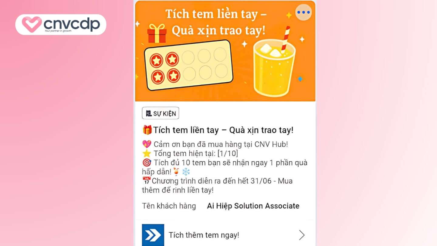 Giải pháp tích tem nhận ưu đãi hiệu quả, tăng doanh thu từ CNV CDP 7 Thiet ke noi dung hinh anh thu hut