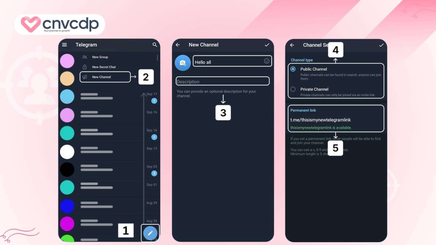 Cách bán hàng trên Telegram hiệu quả, tăng lợi nhuận cho doanh nghiệp 5 Buoc 1 Tao kenh hoac nhom Telegram