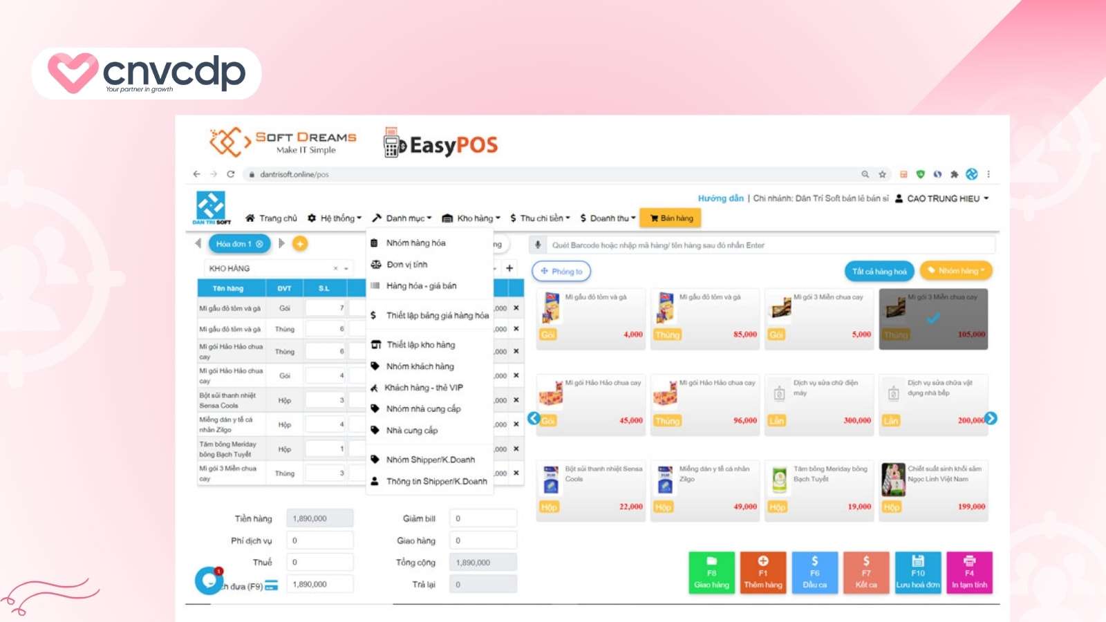 EasyPOS – Quan ly ban hang qua cac kenh Thuong mai dien tu