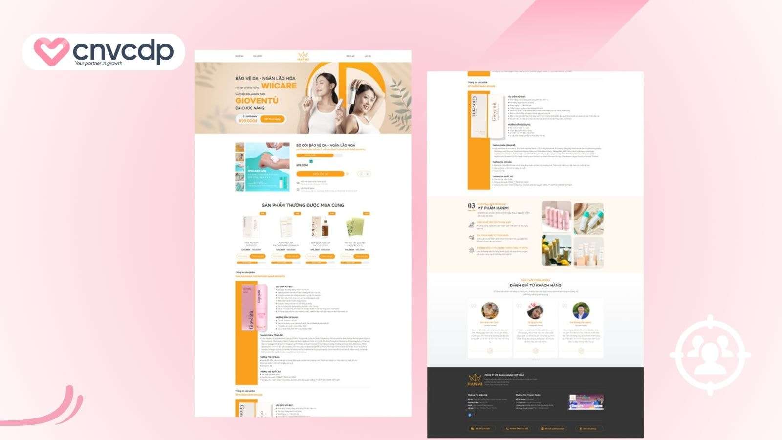 Mau Landing Page kem chong nang va duong am