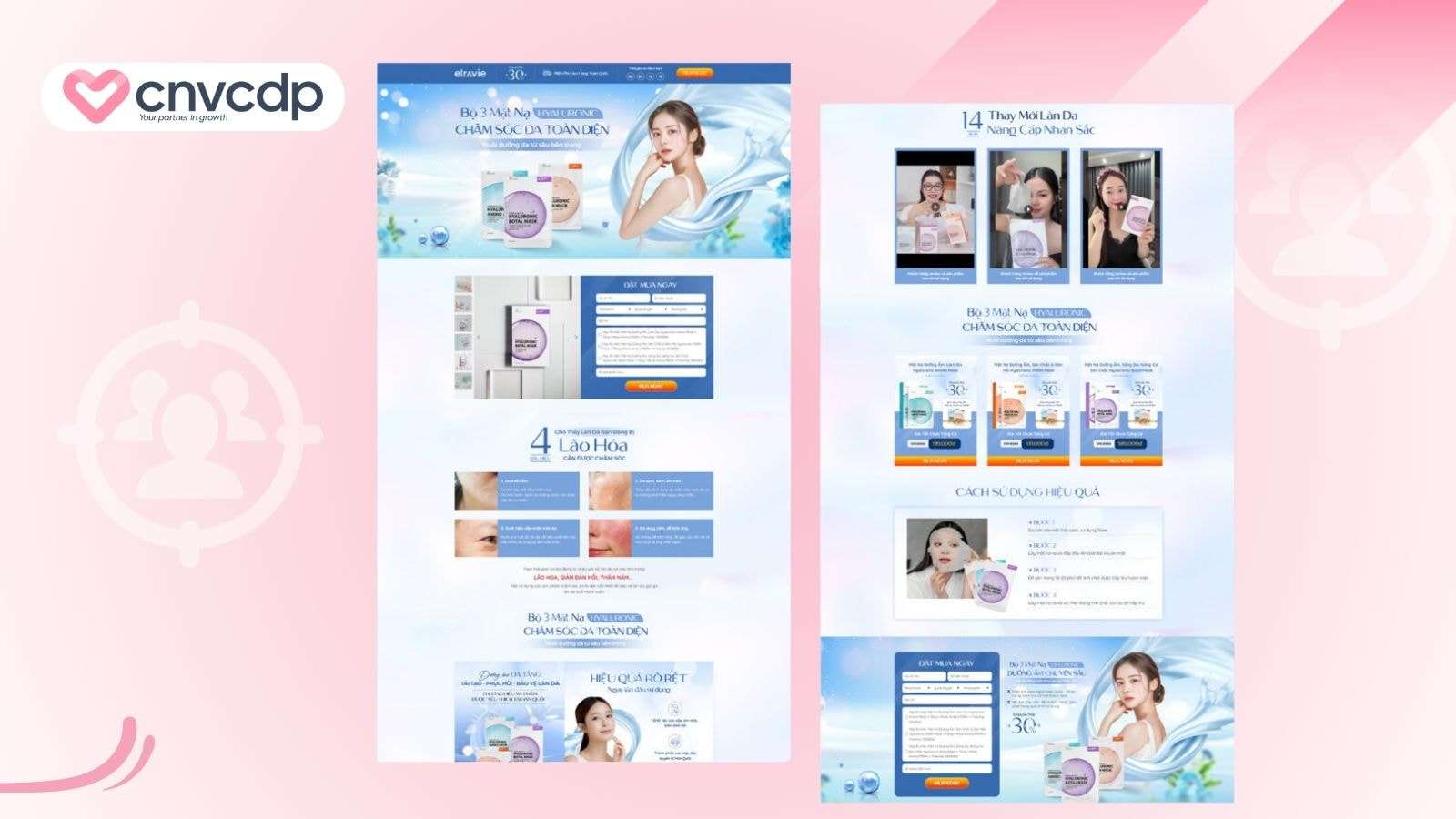 Mau Landing Page mat na cham soc da chuyen sau