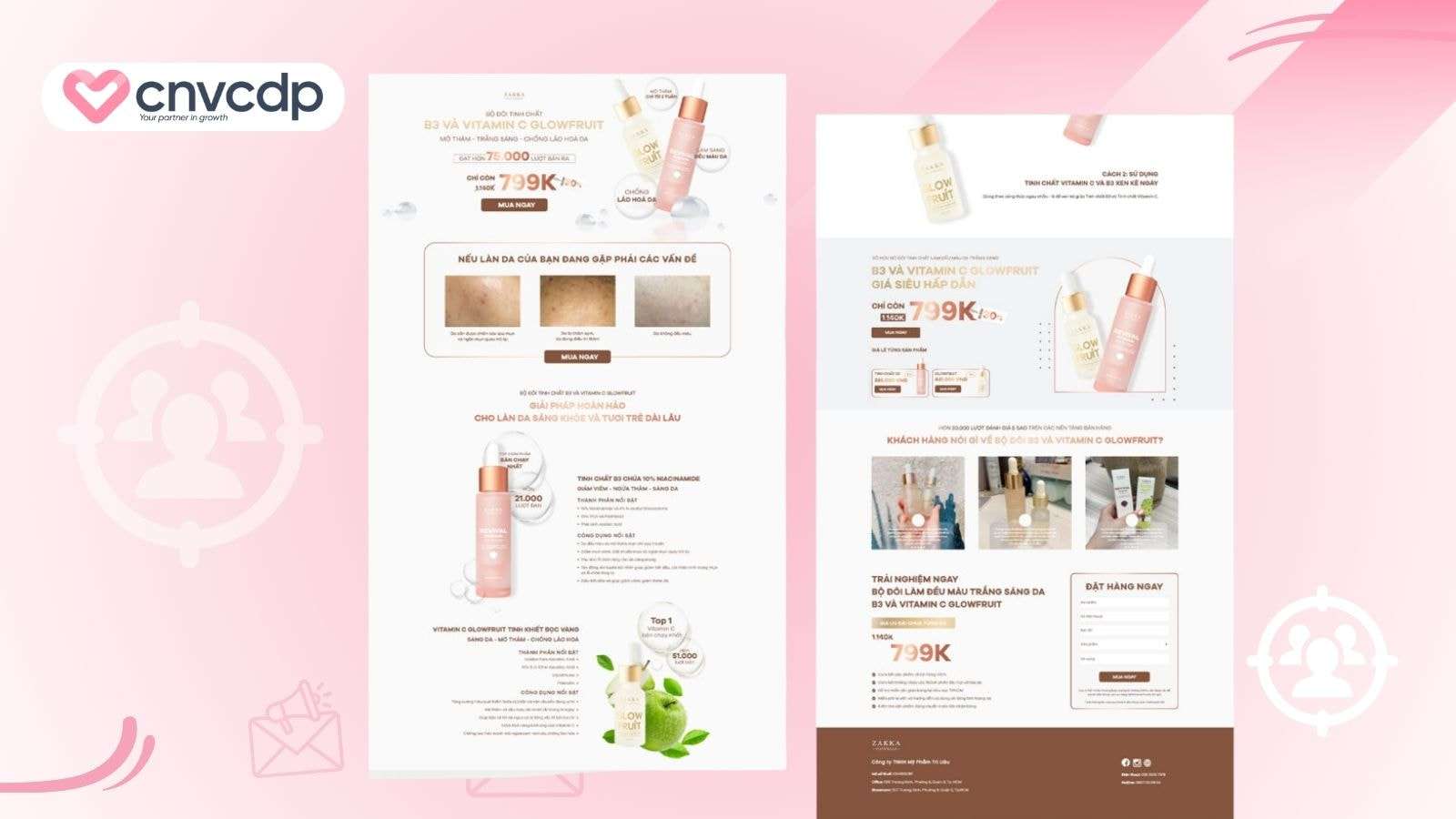 Mau Landing Page serum va tinh chat duong da