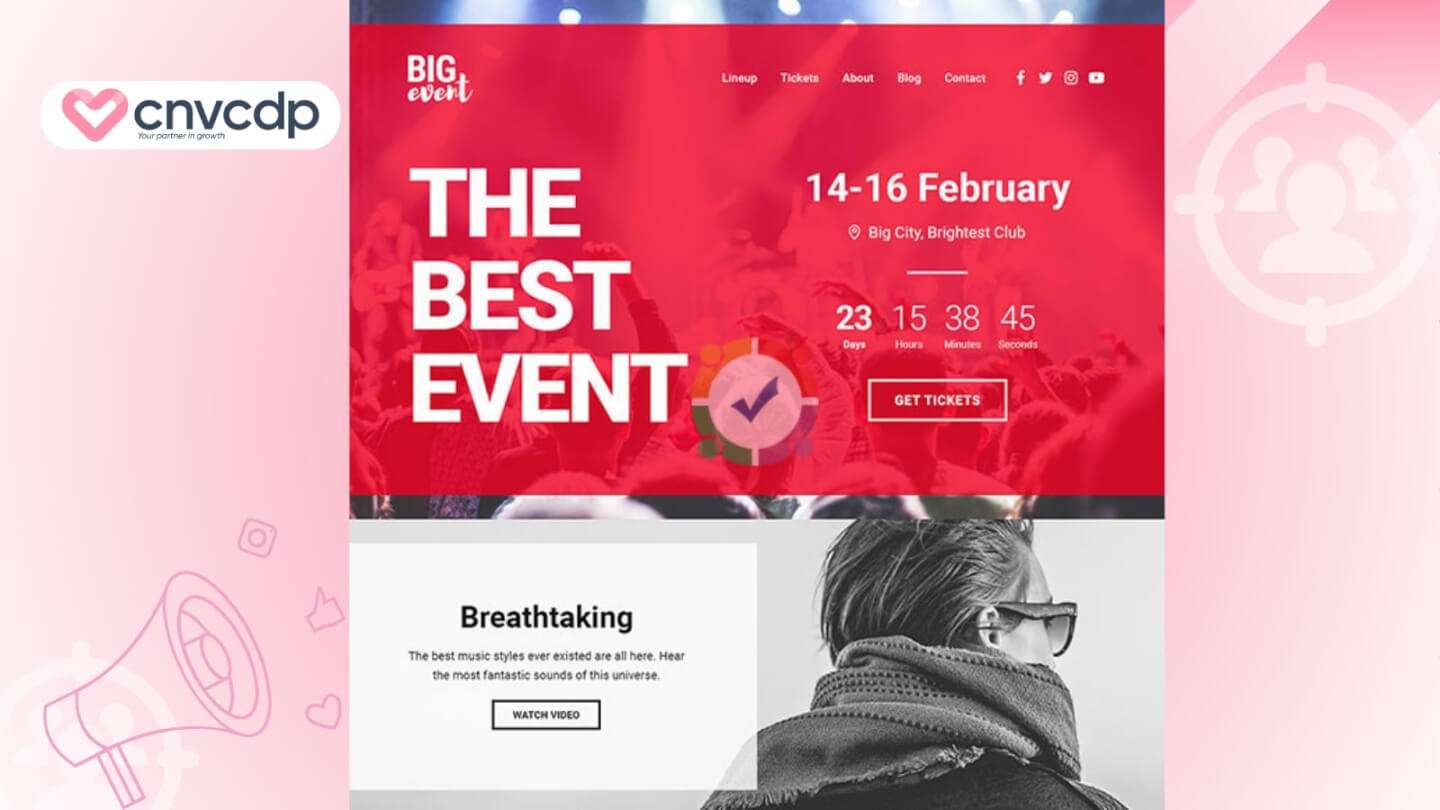 15+ mẫu Landing Page miễn phí và chuyên nghiệp cho doanh nghiệp 13 Su kien hoi thao