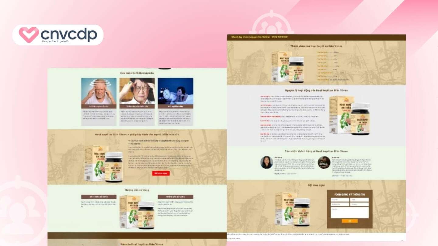 15+ mẫu Landing Page miễn phí và chuyên nghiệp cho doanh nghiệp 12 Thuc pham chuc nang