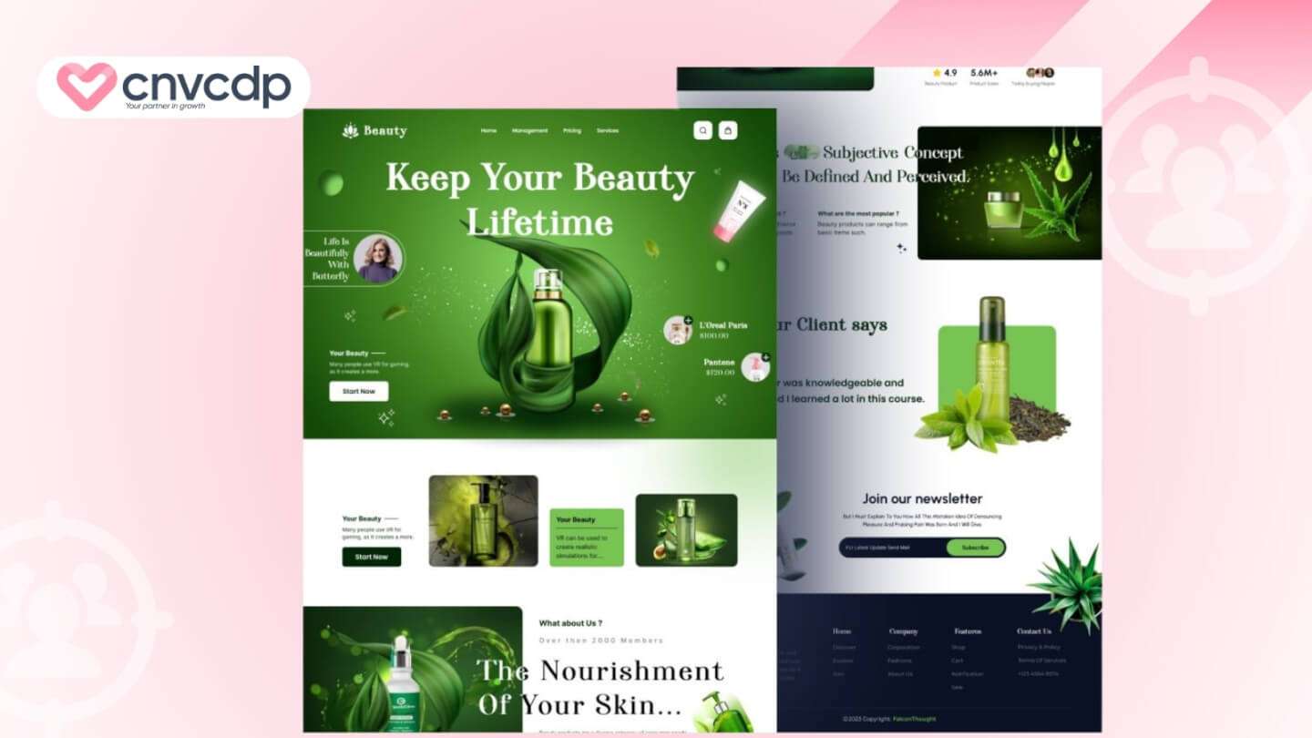 15+ mẫu Landing Page miễn phí và chuyên nghiệp cho doanh nghiệp 8 My pham va lam dep