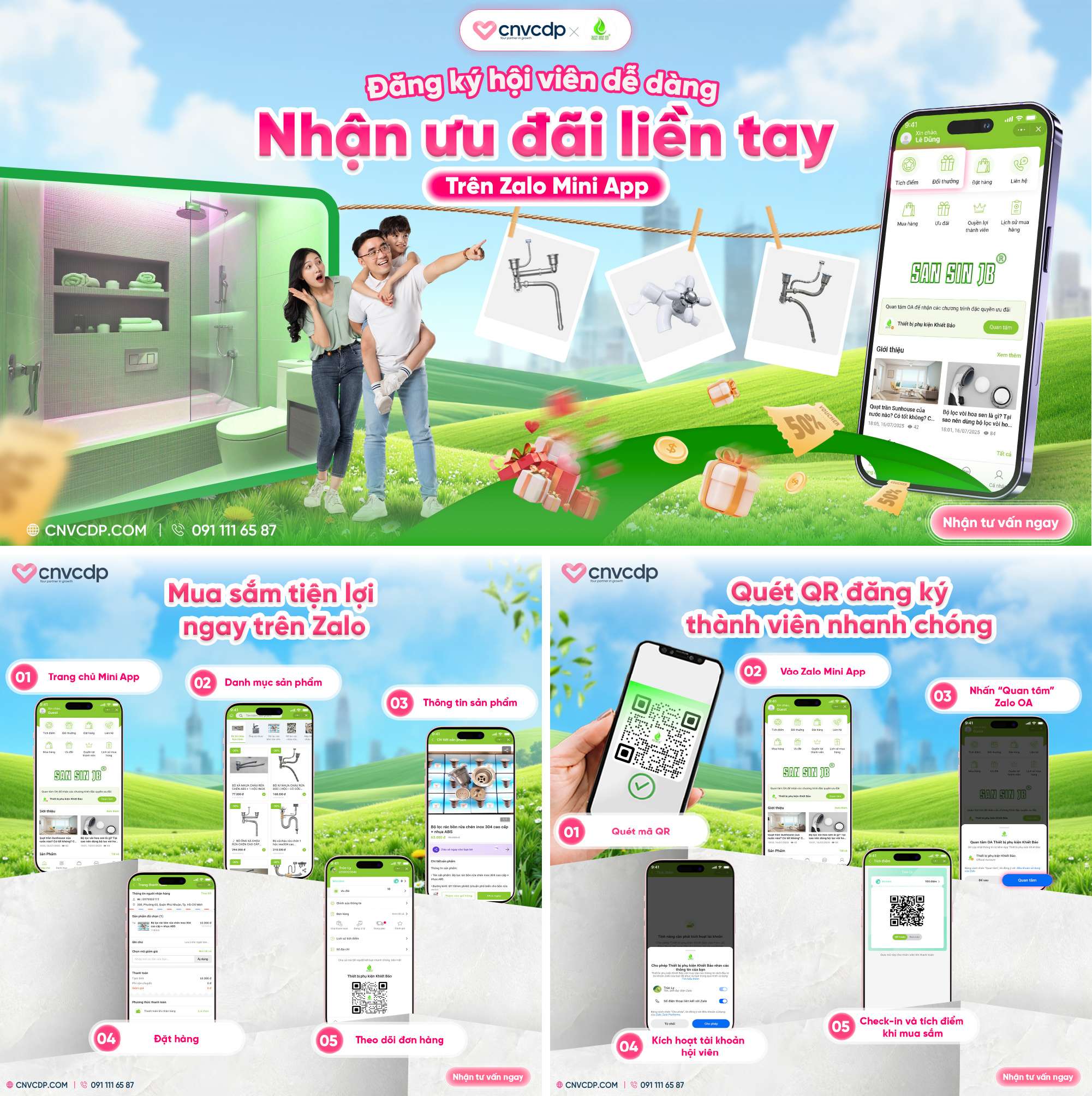 Thiết bị phụ kiện Khiết Bảo x CNV CDP – Tăng gắn kết khách hàng bắt đầu từ một chạm nhỏ trên Zalo Mini App 3 281025 CNVCDP khiết bảogộp