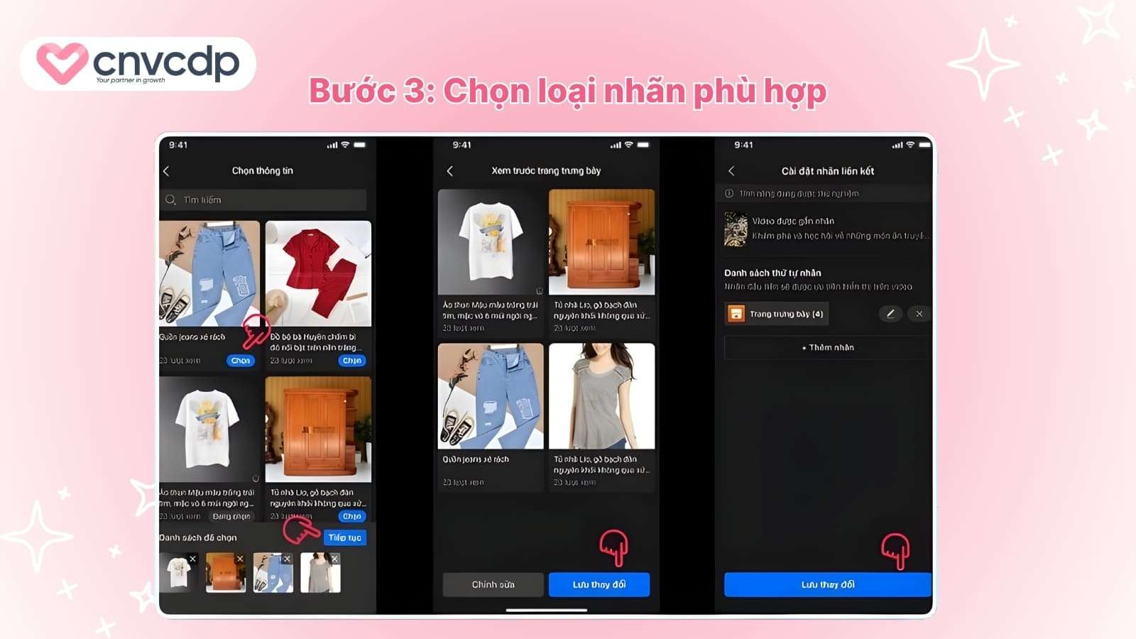 Buoc 3 Chon loai nhan phu hop