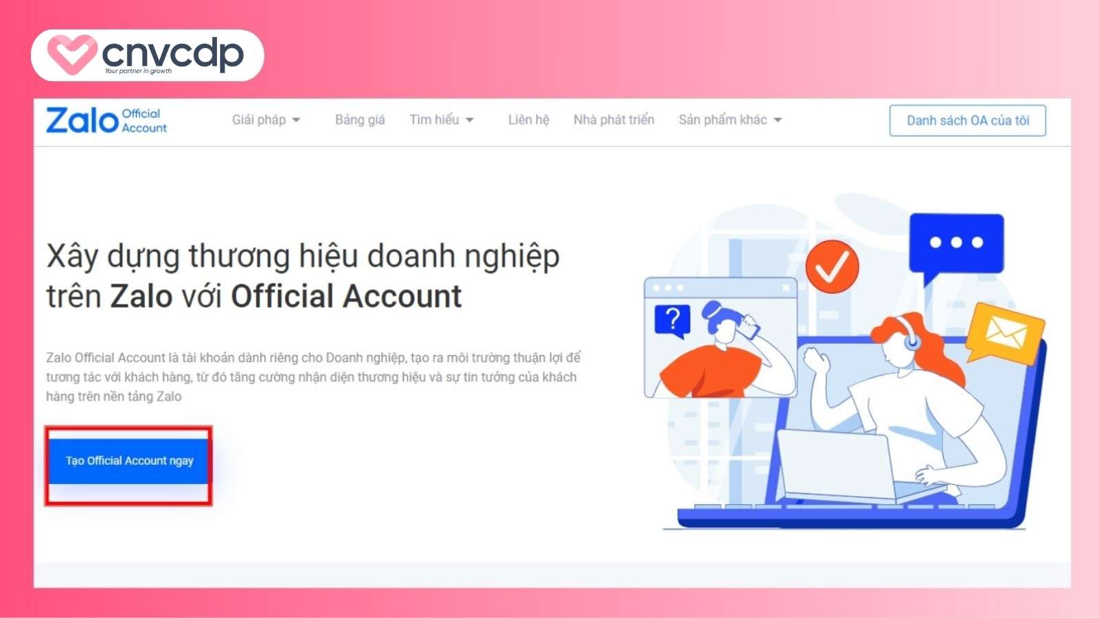 Cach su dung Zalo OA