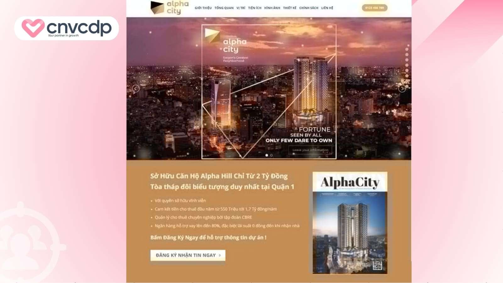 Landing Page cho du an bat dong san moi