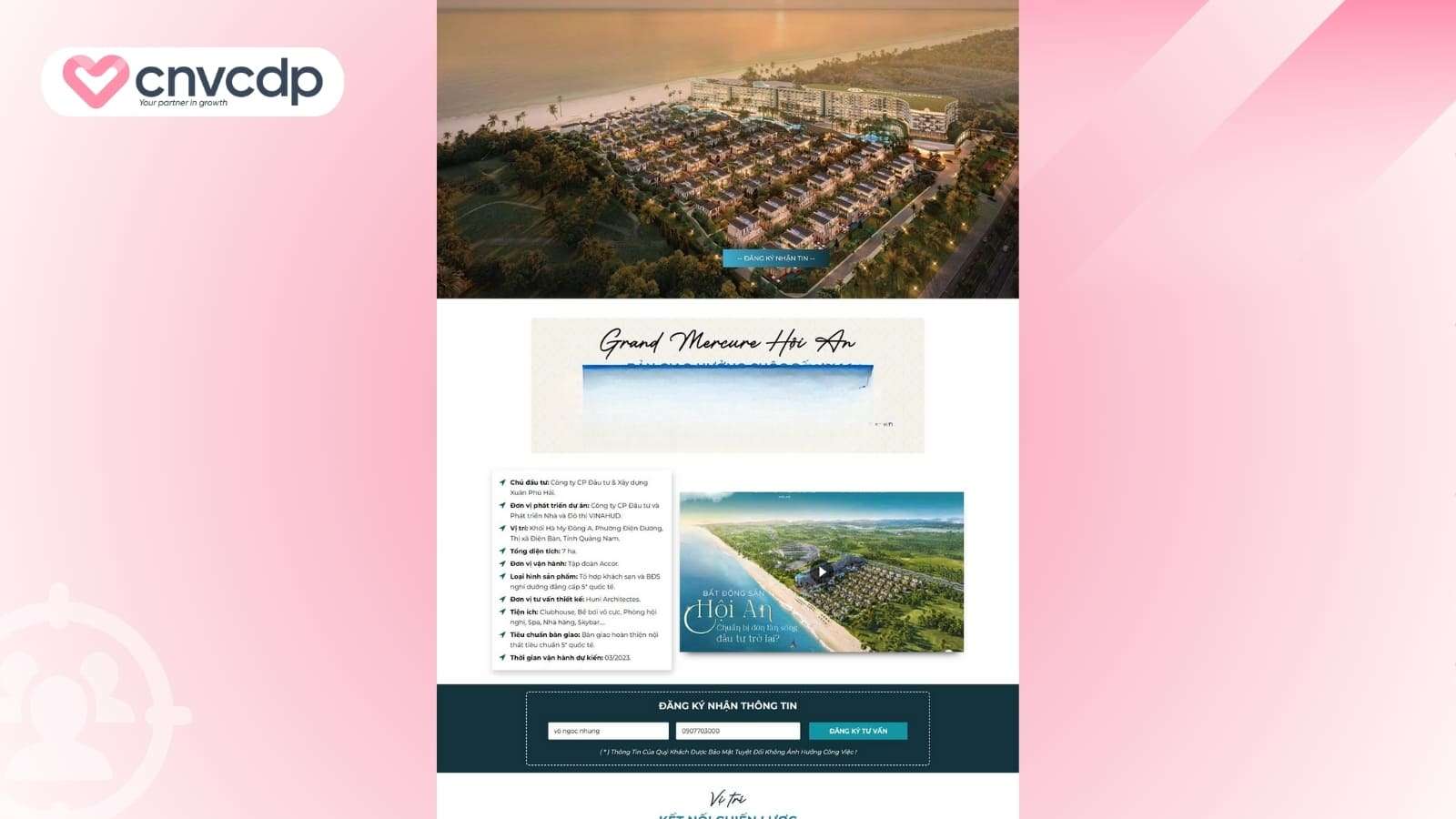 Landing Page dat nen Villa