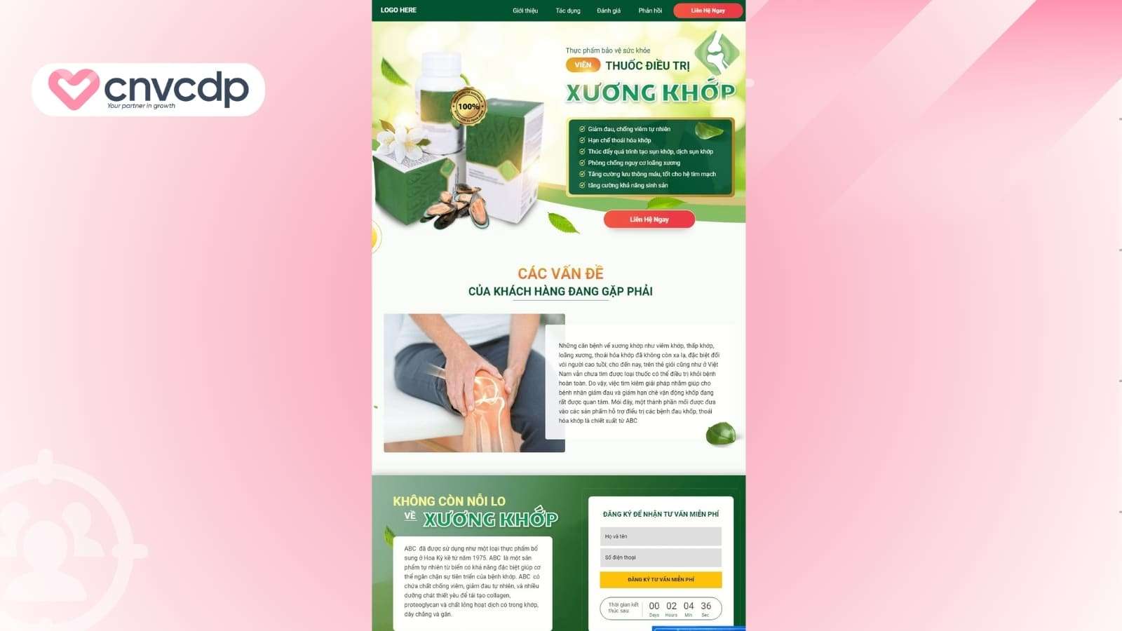 Mau Landing Page Thuc pham chuc nang xuong khop