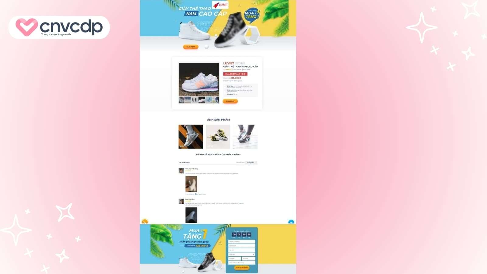 Mau landing page TikTok Shop giay dep