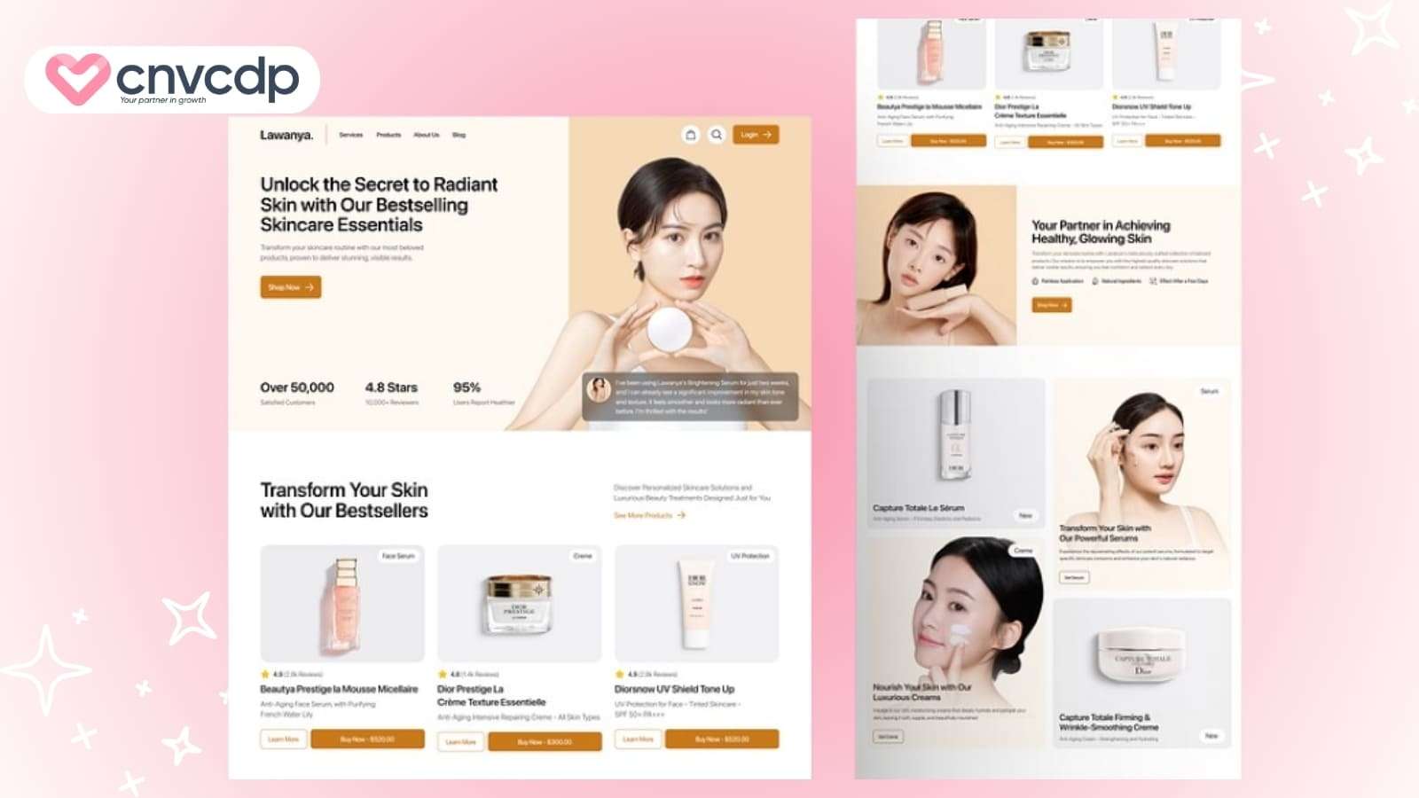 Mau landing page TikTok Shop my pham lam dep