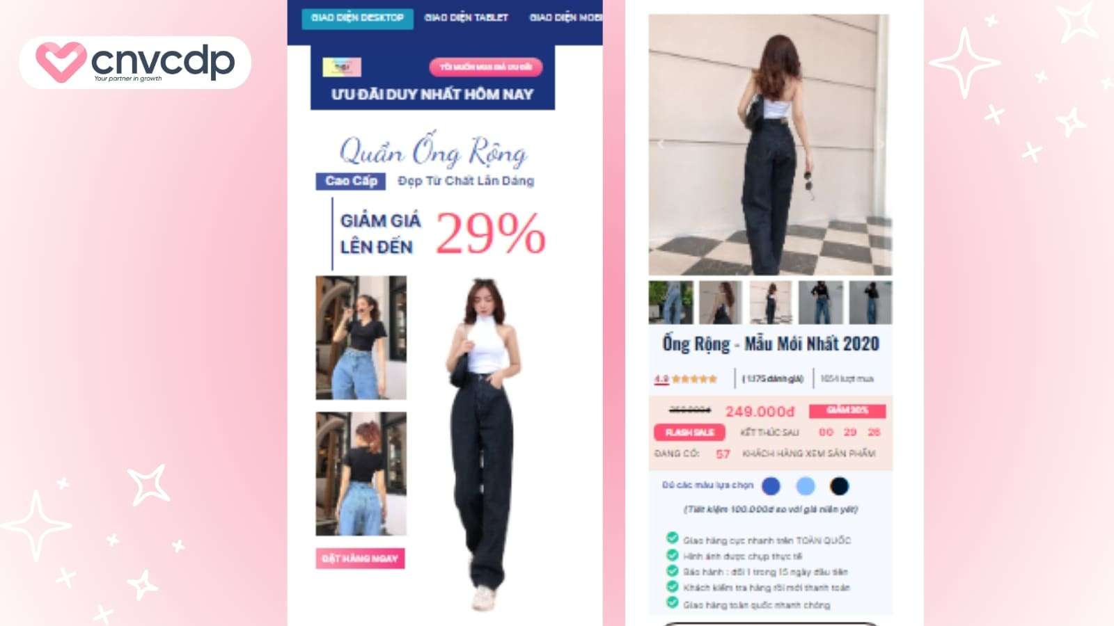 Mau landing page TikTok Shop thoi trang quan ao