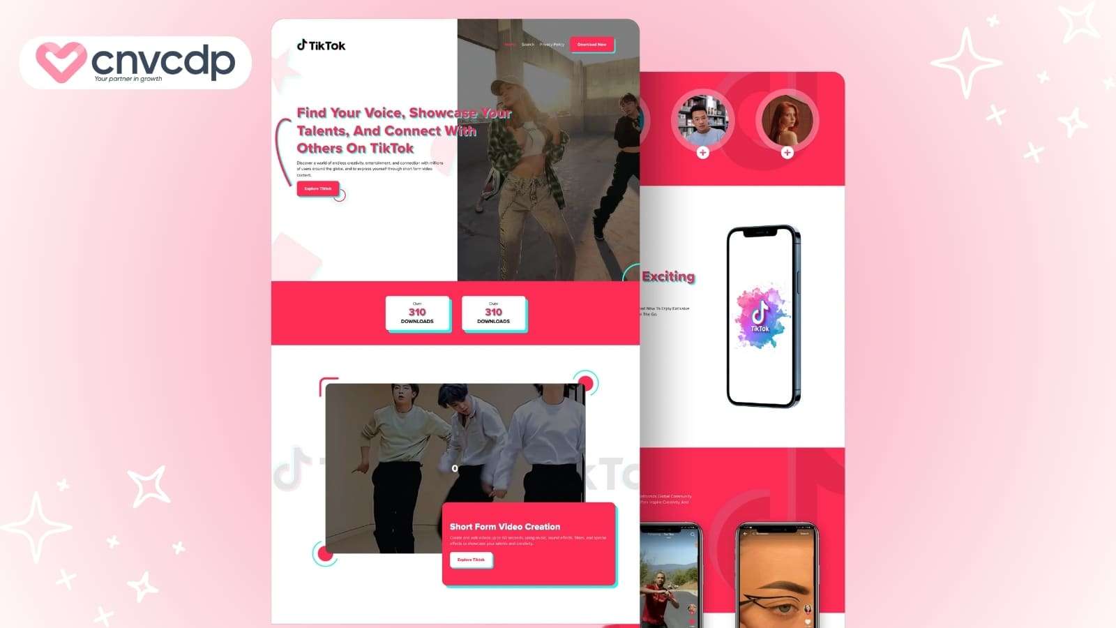 Mau landing page TikTok thu lead dang ky dat lich