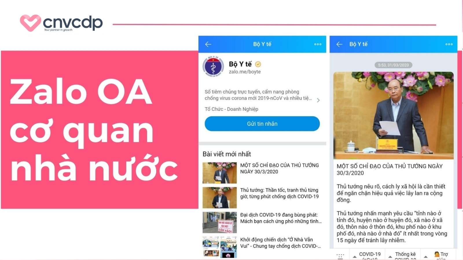 Tai khoan Zalo OA co quan nha nuoc