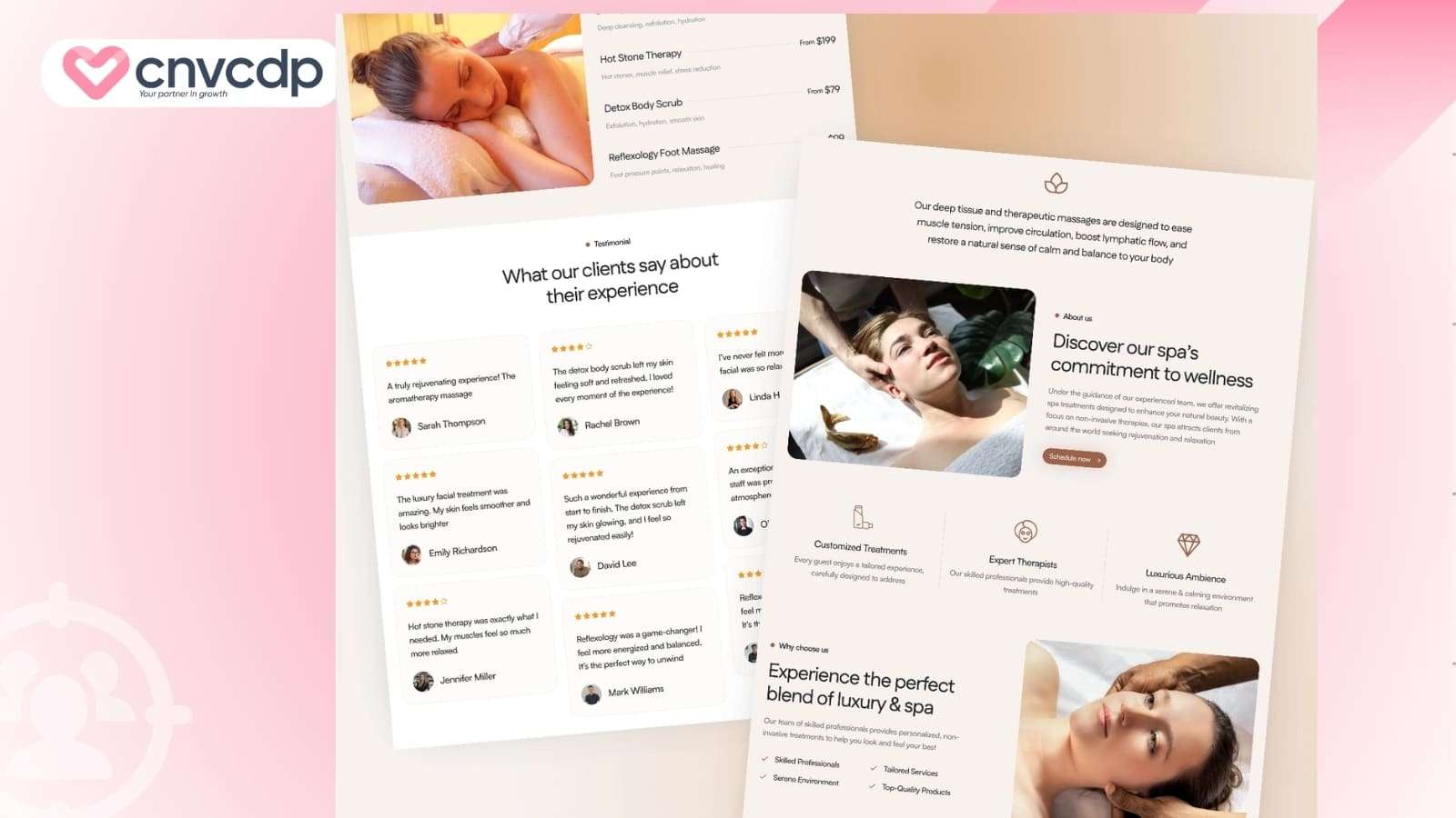 Mau Landing Page Spa Bang gia