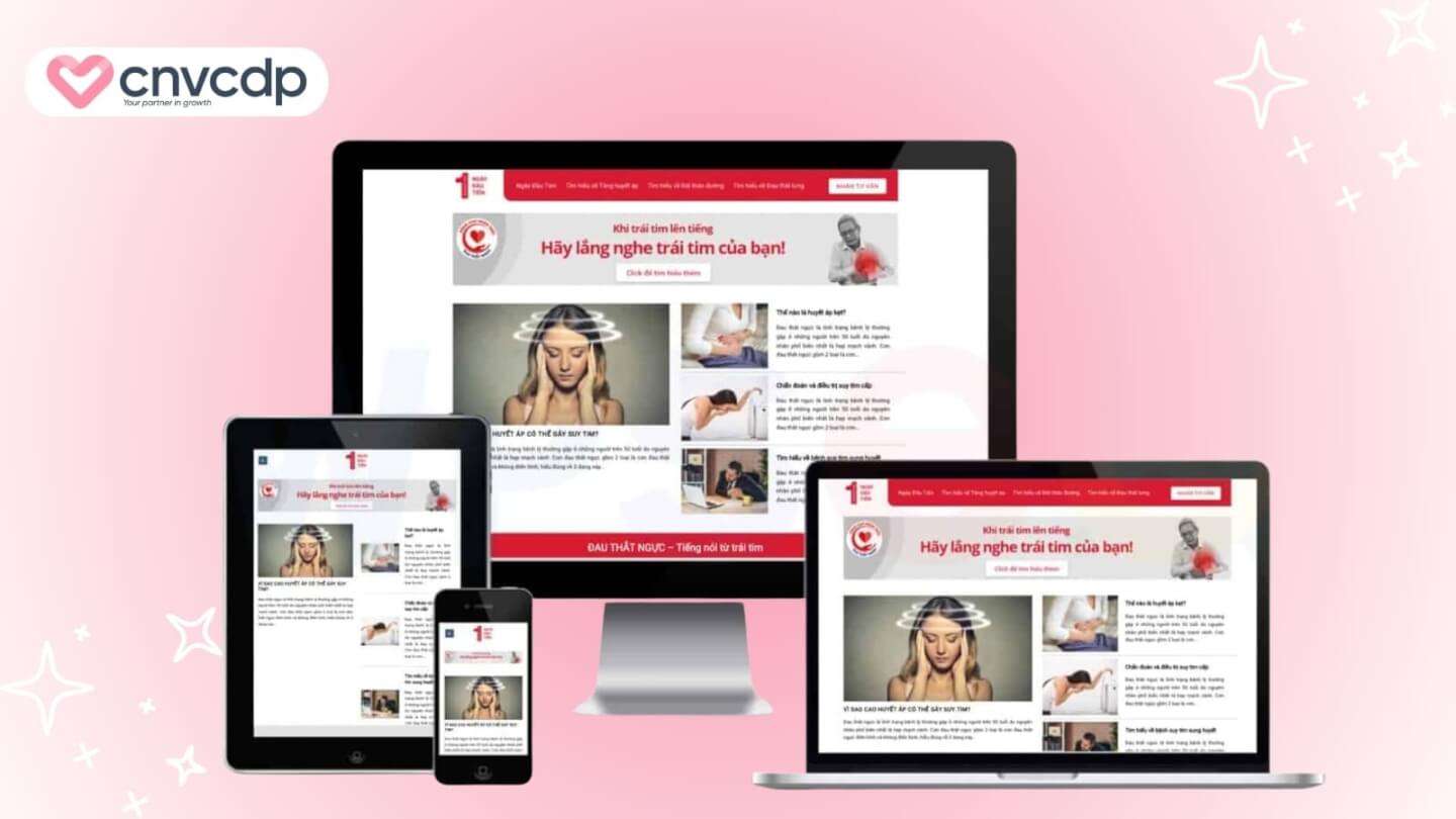 Mẫu Landing Page bán hàng đẹp, chuyên nghiệp, thu hút khách tiềm năng 6 Mau Landing Page ban hang linh vuc cham soc suc khoe