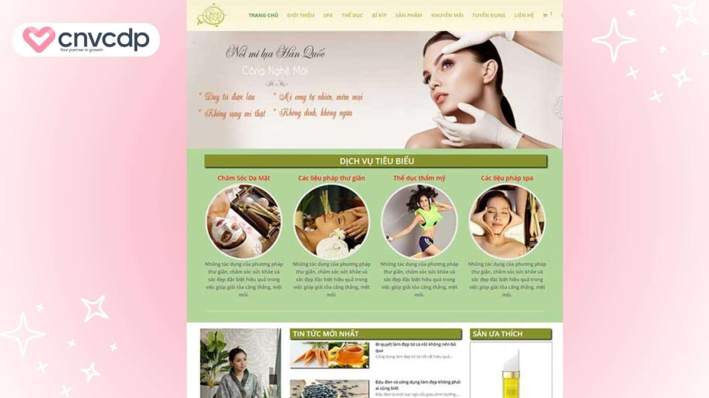 Mẫu Landing Page bán hàng đẹp, chuyên nghiệp, thu hút khách tiềm năng 8 Mau Landing Page ban hang nganh My pham Lam dep