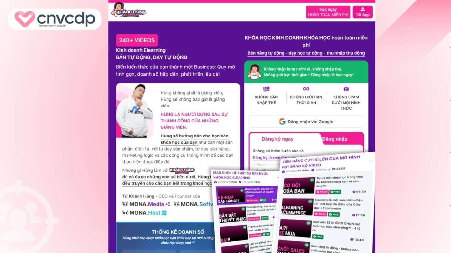 Mẫu Landing Page ngành giáo dục chuyên nghiệp giúp tăng chuyển đổi mạnh mẽ 12 Mau Landing Page ban khoa hoc Online cao cap