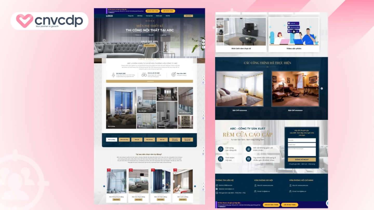 Tổng hợp mẫu Landing Page nội thất đẹp, thu hút khách tiềm năng hiệu quả 6 Mau Landing Page cho noi that chung cu Can ho nho