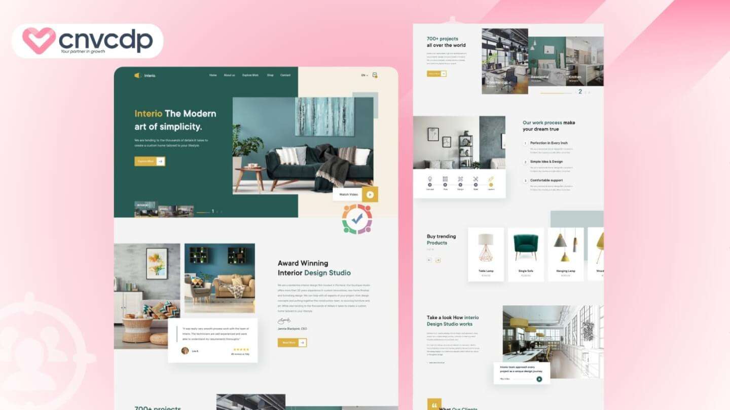 Tổng hợp mẫu Landing Page nội thất đẹp, thu hút khách tiềm năng hiệu quả 4 Mau Landing Page cho noi that go tu nhien