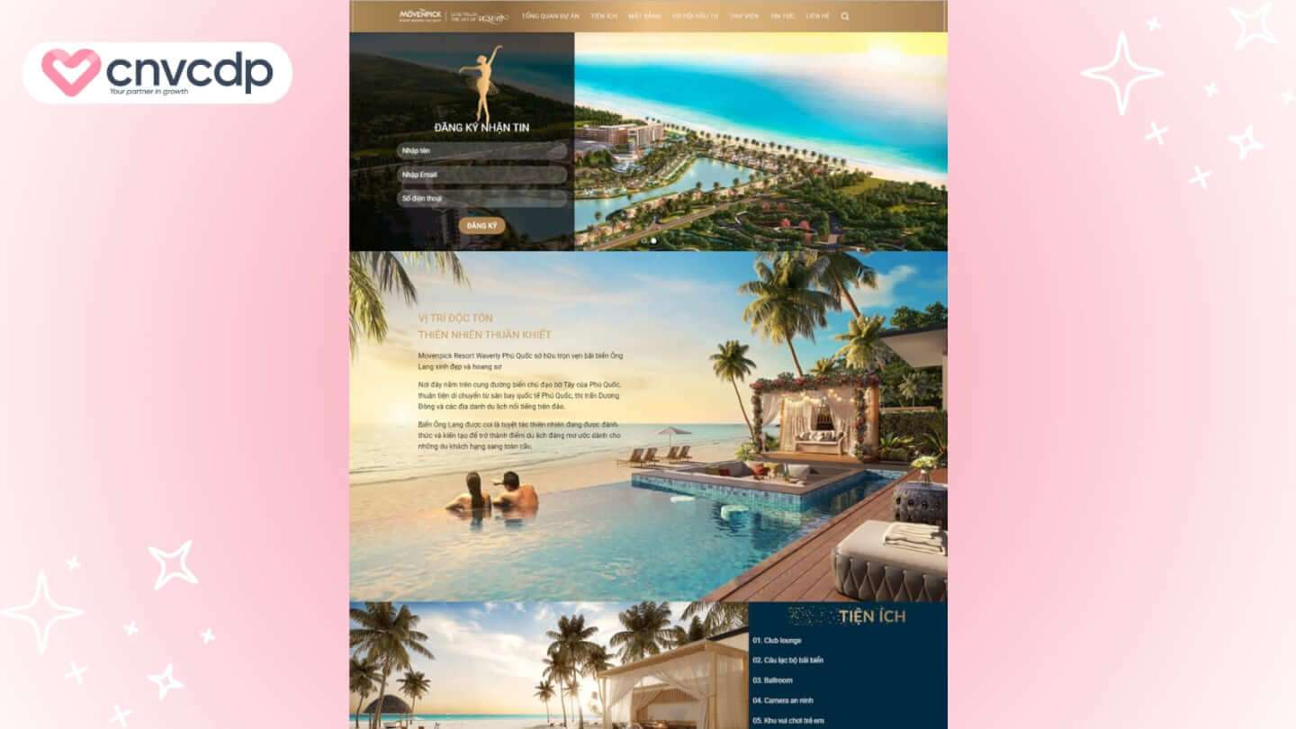 Mau Landing Page du lich nghi duong Resort