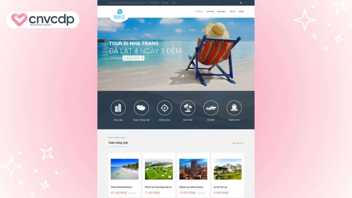 Mau Landing Page du lich nghi duong cao cap