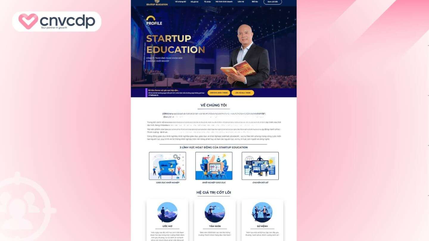 Mẫu Landing Page ngành giáo dục chuyên nghiệp giúp tăng chuyển đổi mạnh mẽ 8 Mau Landing Page to chuc Webinar Hoi thao giao duc