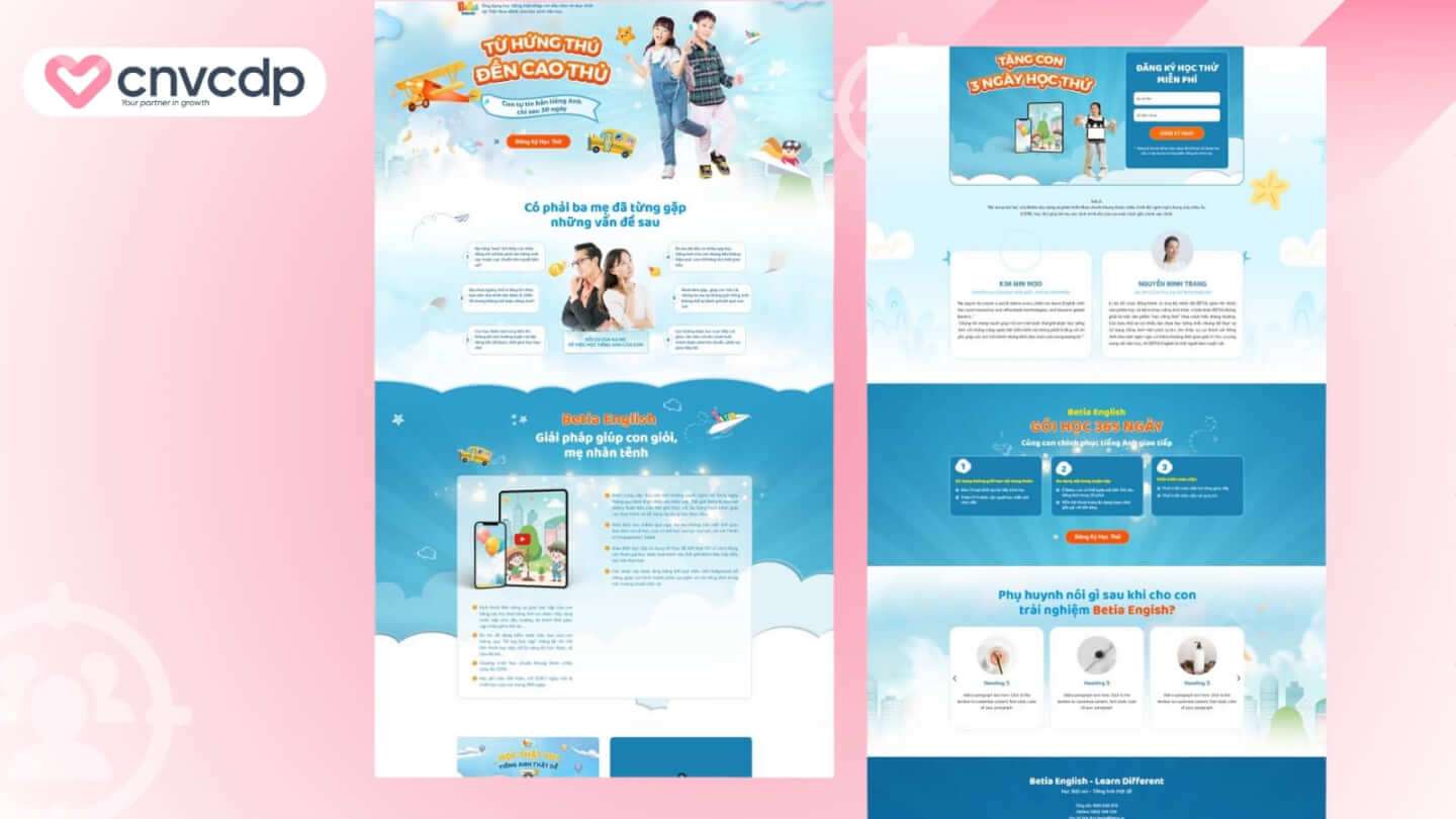 Mẫu Landing Page ngành giáo dục chuyên nghiệp giúp tăng chuyển đổi mạnh mẽ 4 Mau Landing Page tuyen sinh truong Hoc Trung tam