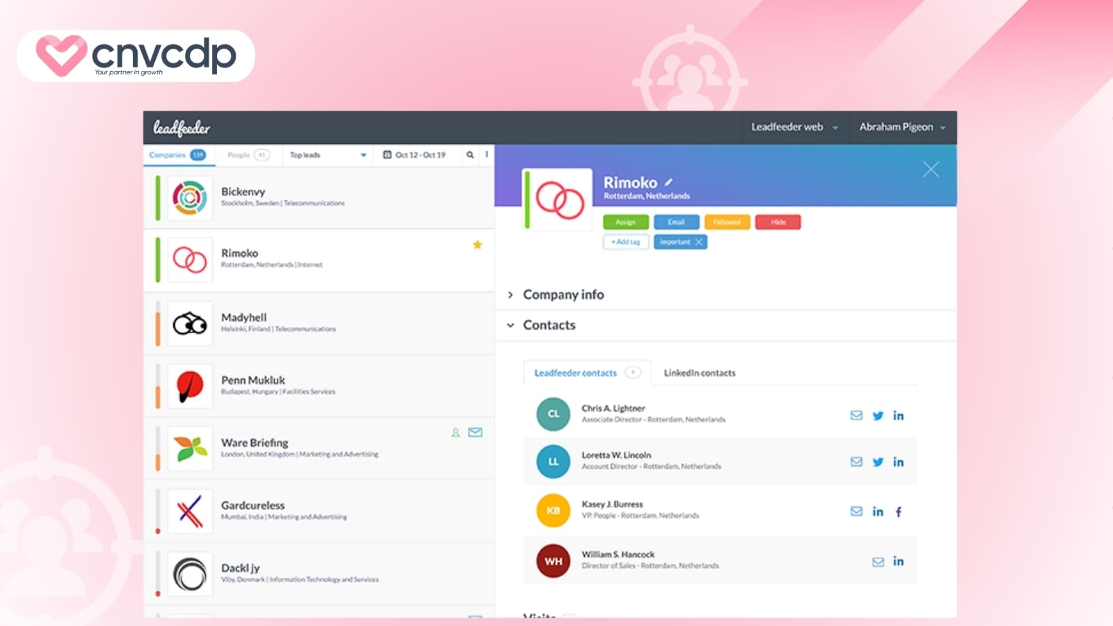Top 11+ công cụ tìm kiếm khách hàng tiềm năng hiệu quả và tốt nhất 2026 10 Lead Feeder